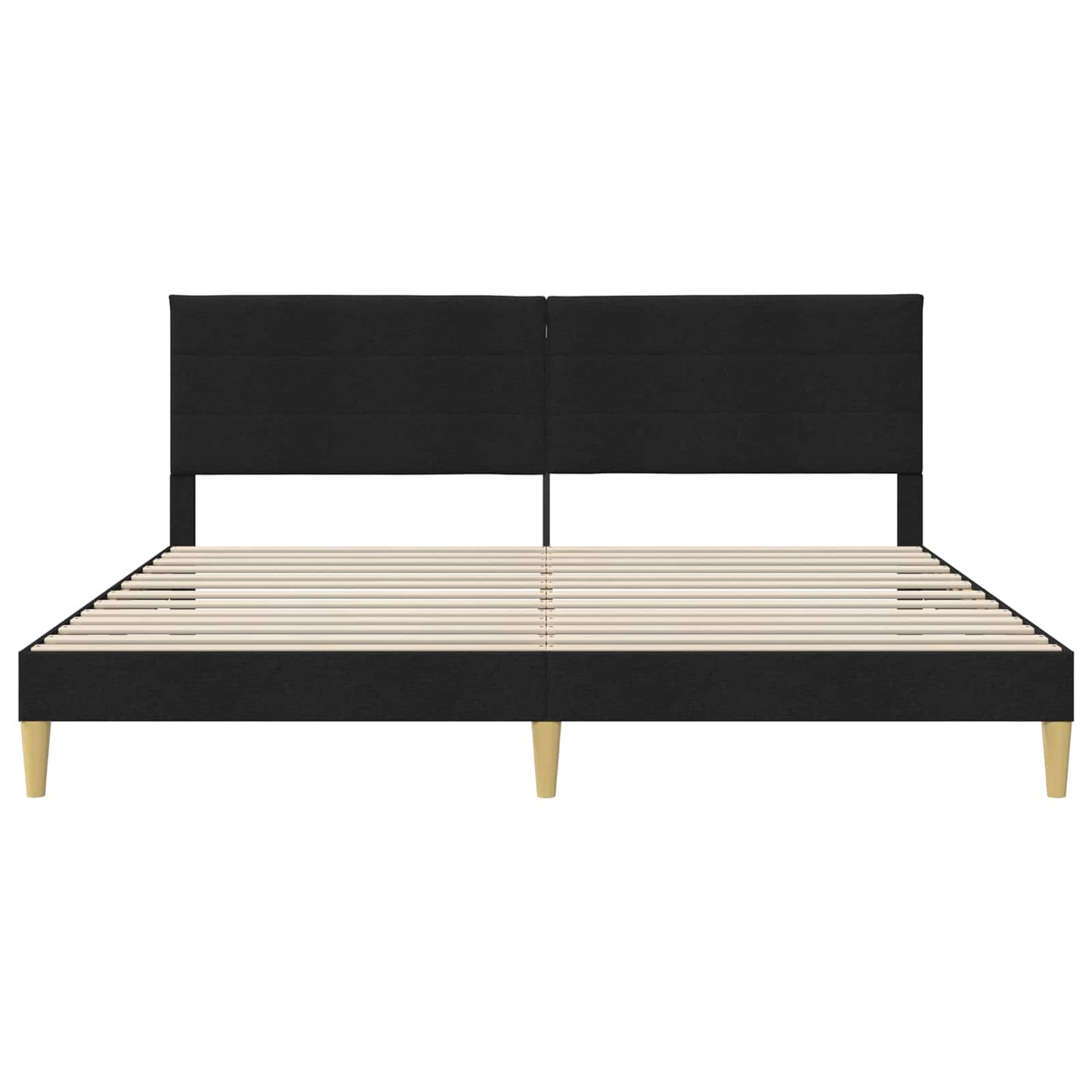 vidaXL Σκελετός Κρεβατιού με κεφαλάρι Μαύρο 200 x 200 cm Ύφασμα