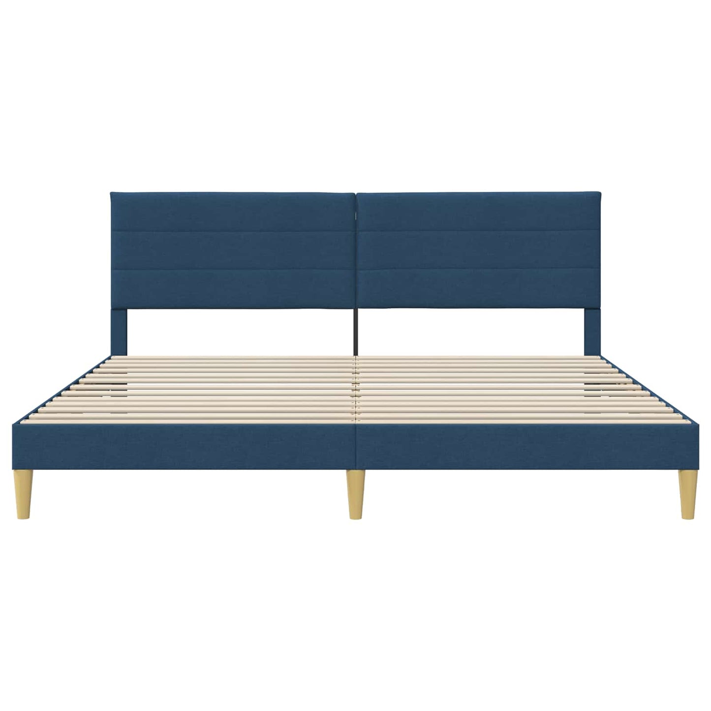 vidaXL Σκελετός Κρεβατιού με κεφαλάρι Μπλε 200 x 200 cm Ύφασμα