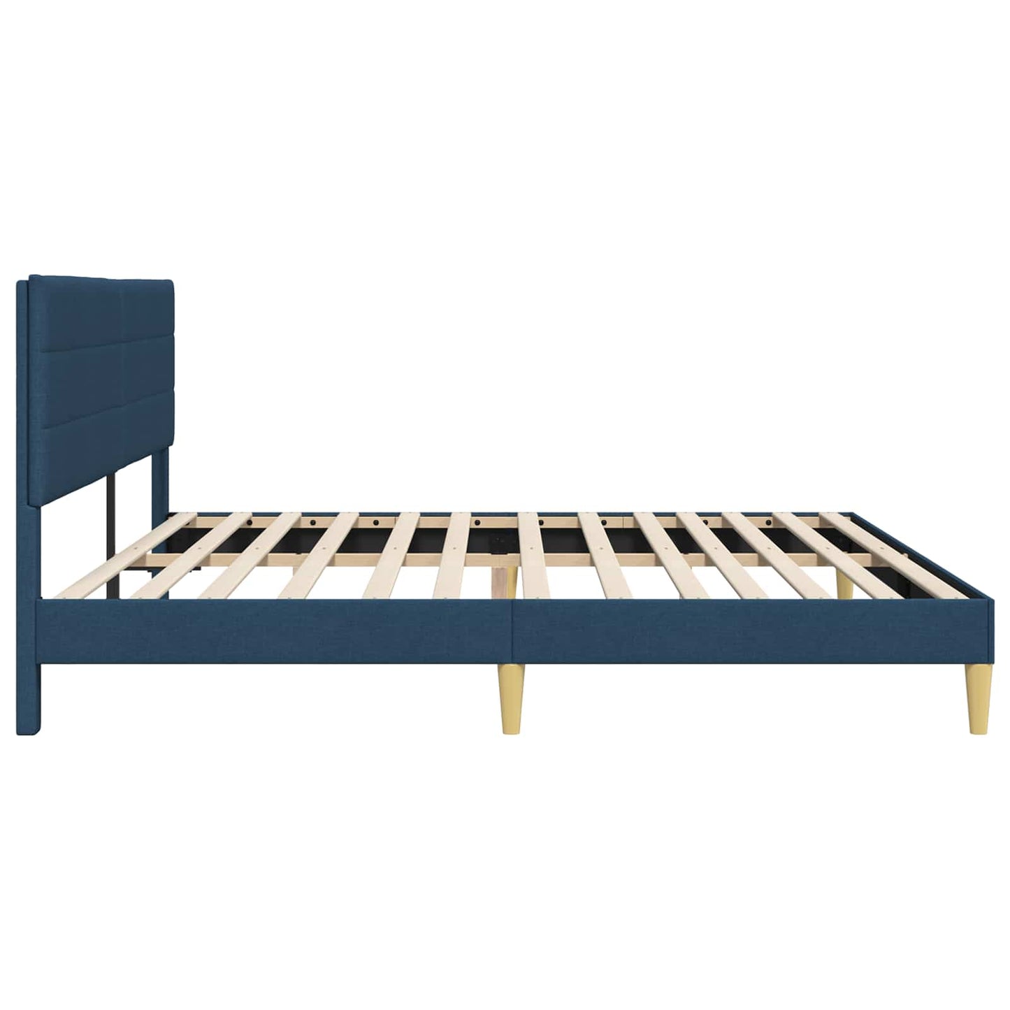 vidaXL Σκελετός Κρεβατιού με κεφαλάρι Μπλε 200 x 200 cm Ύφασμα