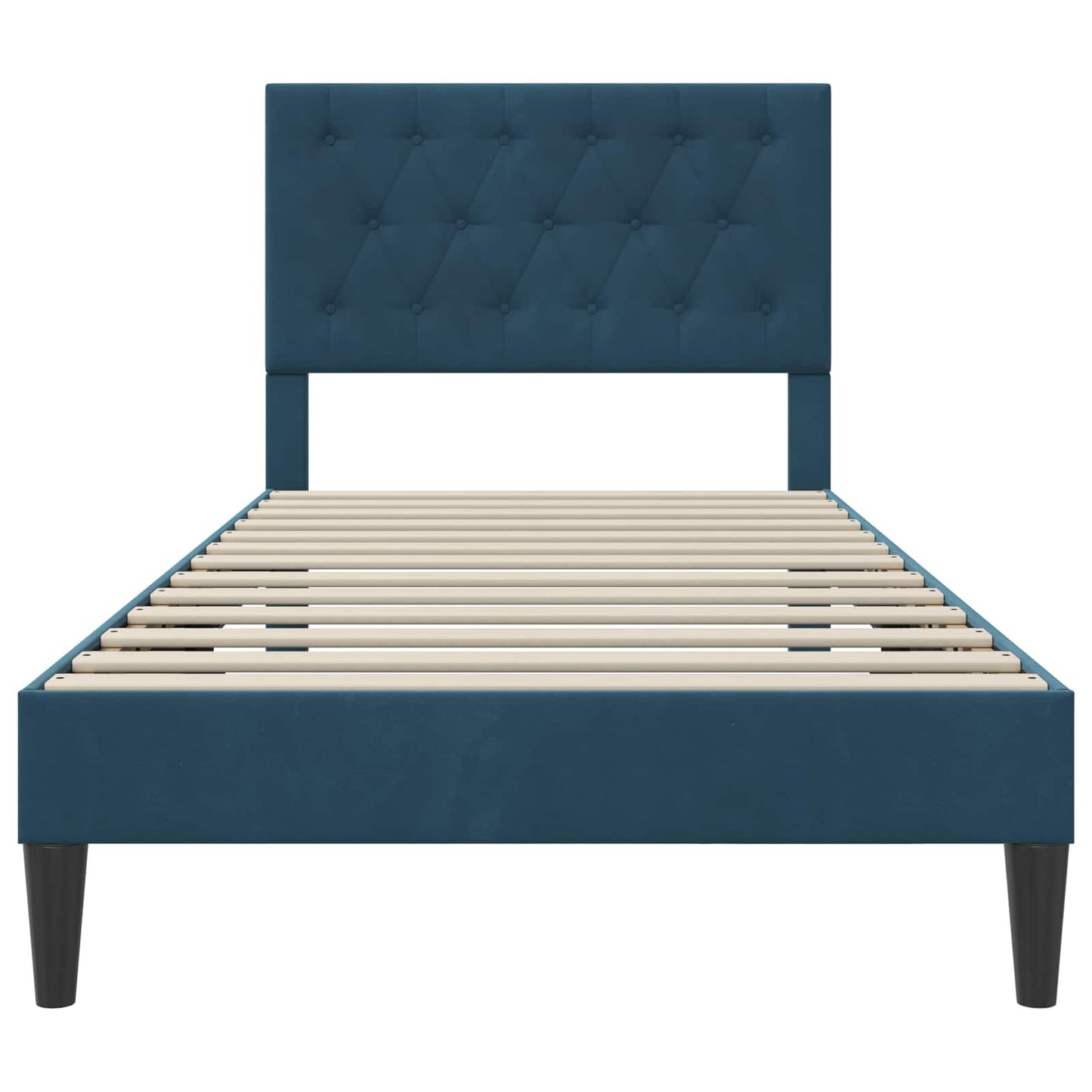 vidaXL Σκελετός Κρεβατιού με κεφαλάρι Μπλε 90 x 190 cm Βελούδο