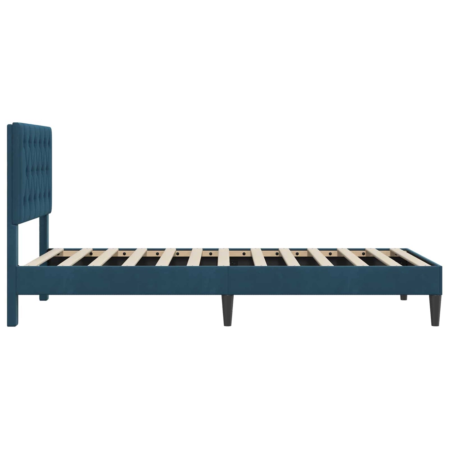 vidaXL Σκελετός Κρεβατιού με κεφαλάρι Μπλε 90 x 190 cm Βελούδο
