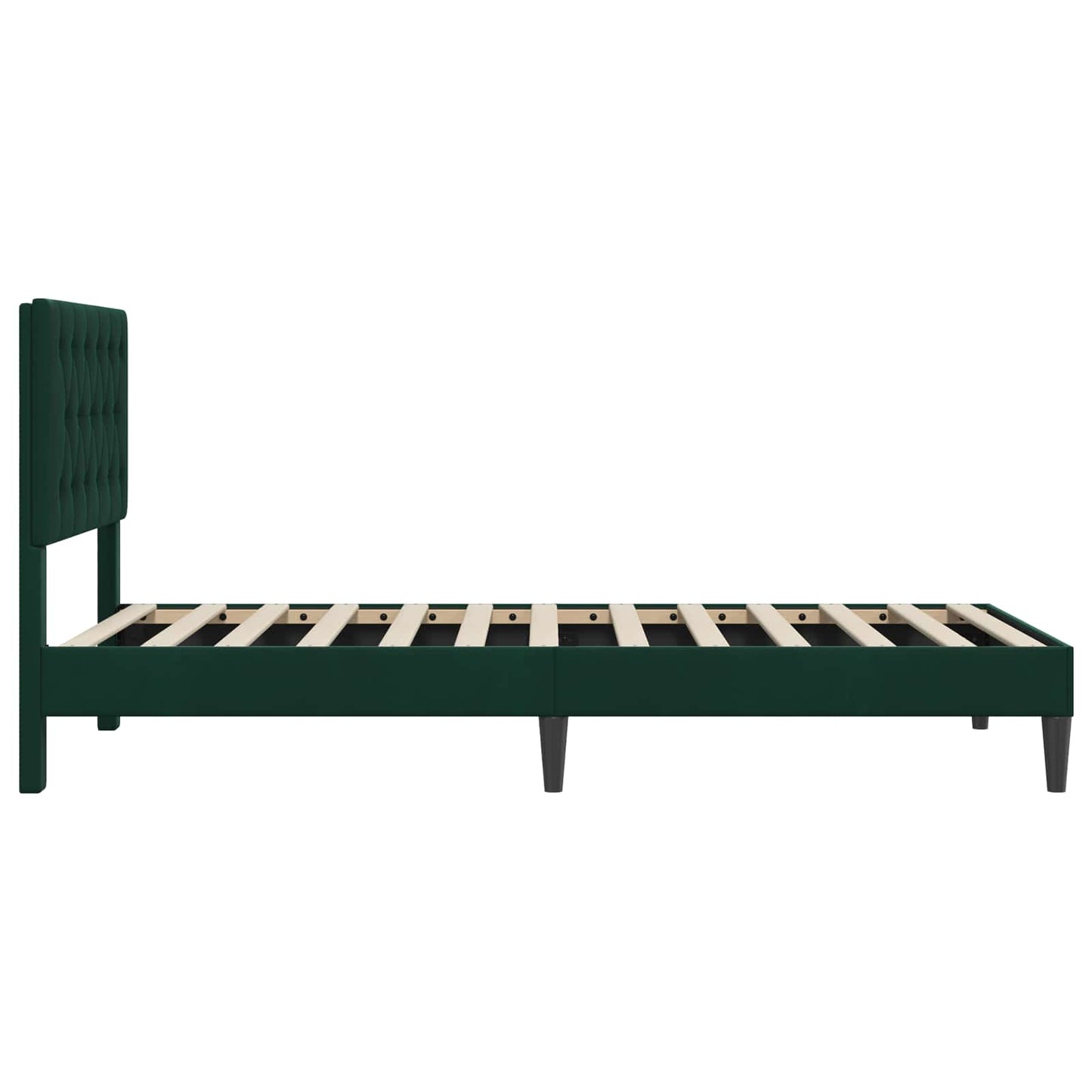 vidaXL Σκελετός Κρεβατιού Σκούρο Πράσινο 90 x 200 cm Βελούδο