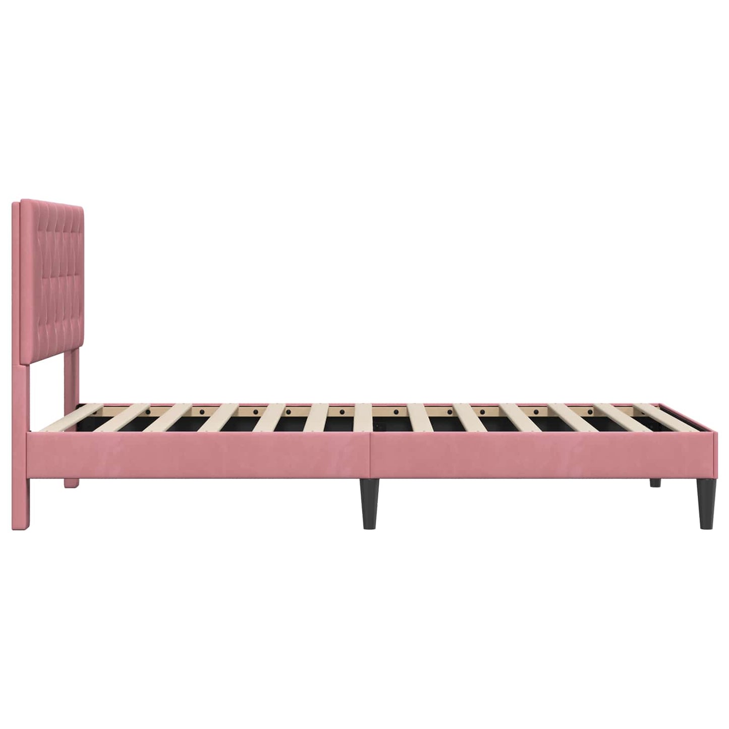vidaXL Σκελετός Κρεβατιού με κεφαλάρι Ροζ 90 x 200 cm Βελούδο
