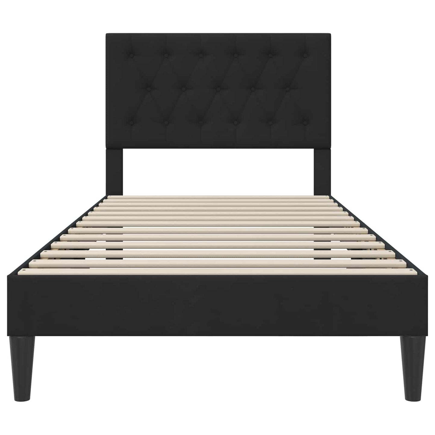vidaXL Σκελετός Κρεβατιού με κεφαλάρι Μαύρο 90 x 200 cm Βελούδο