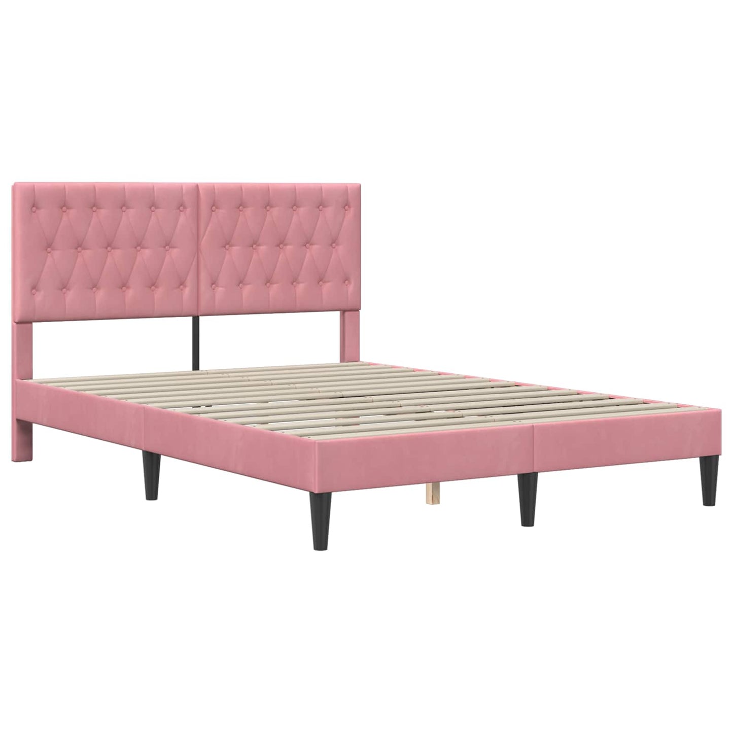 vidaXL Σκελετός Κρεβατιού με κεφαλάρι Ροζ 120 x 200 cm Βελούδο