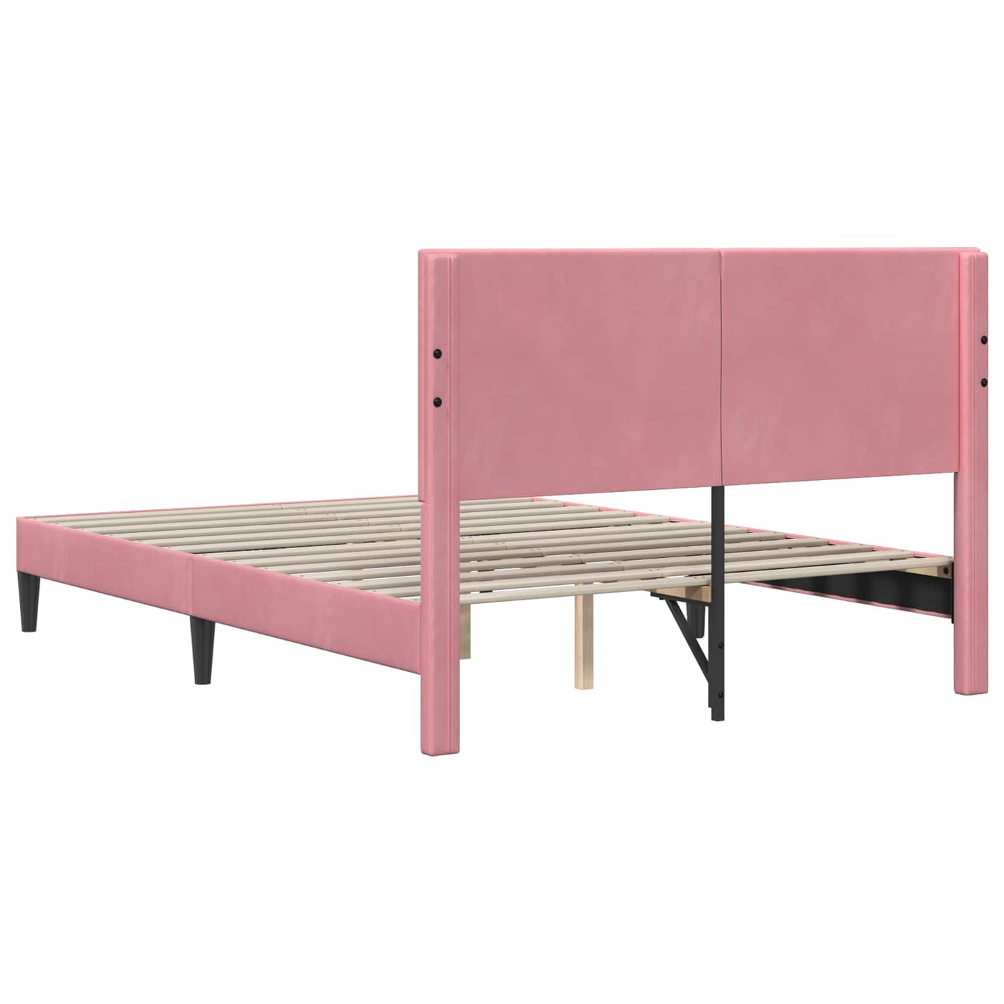 vidaXL Σκελετός Κρεβατιού με κεφαλάρι Ροζ 120 x 200 cm Βελούδο