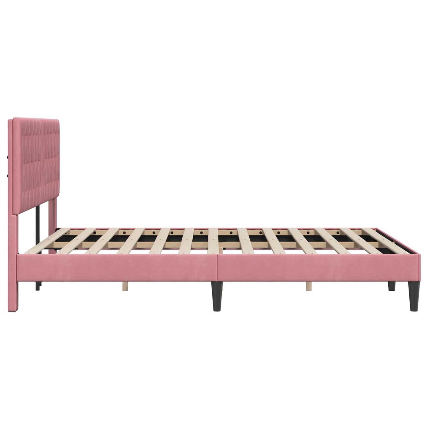 vidaXL Σκελετός Κρεβατιού με κεφαλάρι Ροζ 120 x 200 cm Βελούδο