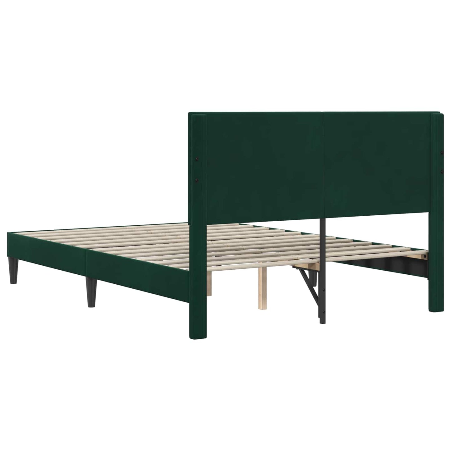 vidaXL Σκελετός Κρεβατιού Σκούρο Πράσινο 140 x 190 cm Βελούδο