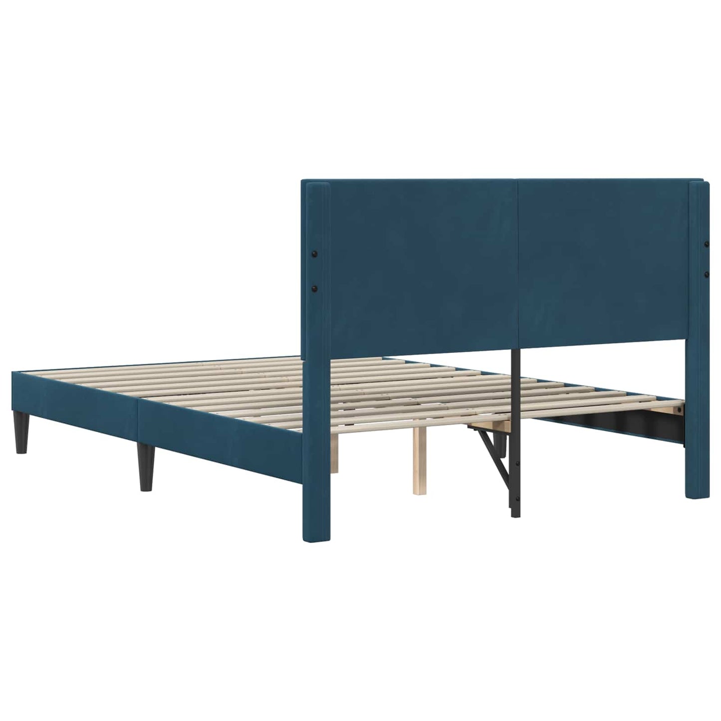 vidaXL Σκελετός Κρεβατιού με κεφαλάρι Μπλε 140 x 190 cm Βελούδο
