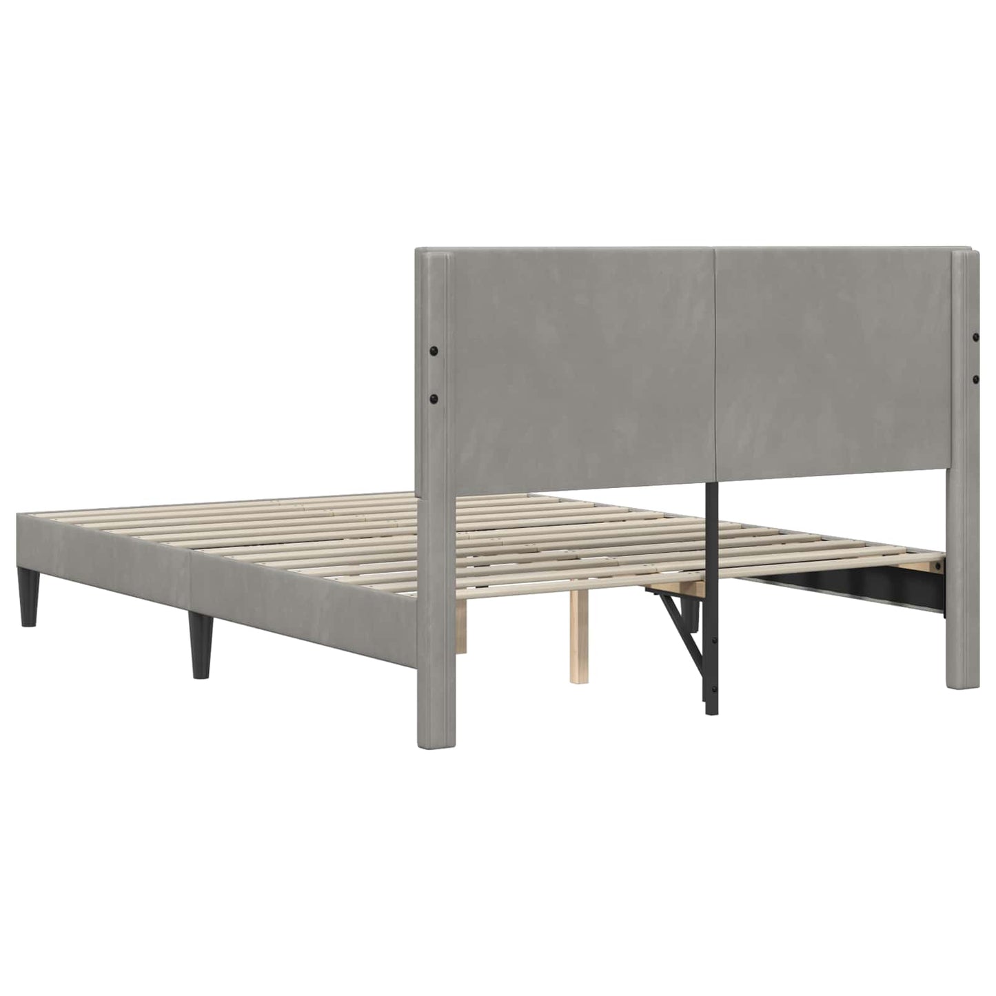 vidaXL Σκελετός Κρεβατιού Ανοιχτό γκρι 140 x 200 cm Βελούδο