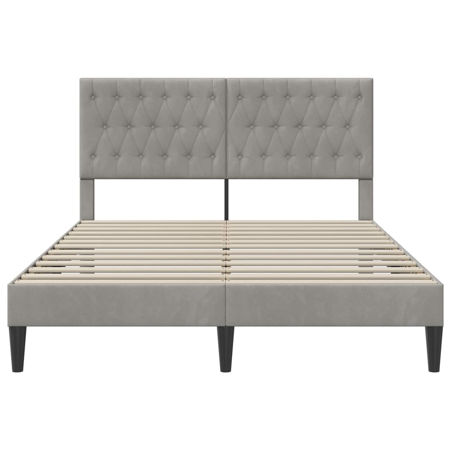 vidaXL Σκελετός Κρεβατιού Ανοιχτό γκρι 140 x 200 cm Βελούδο