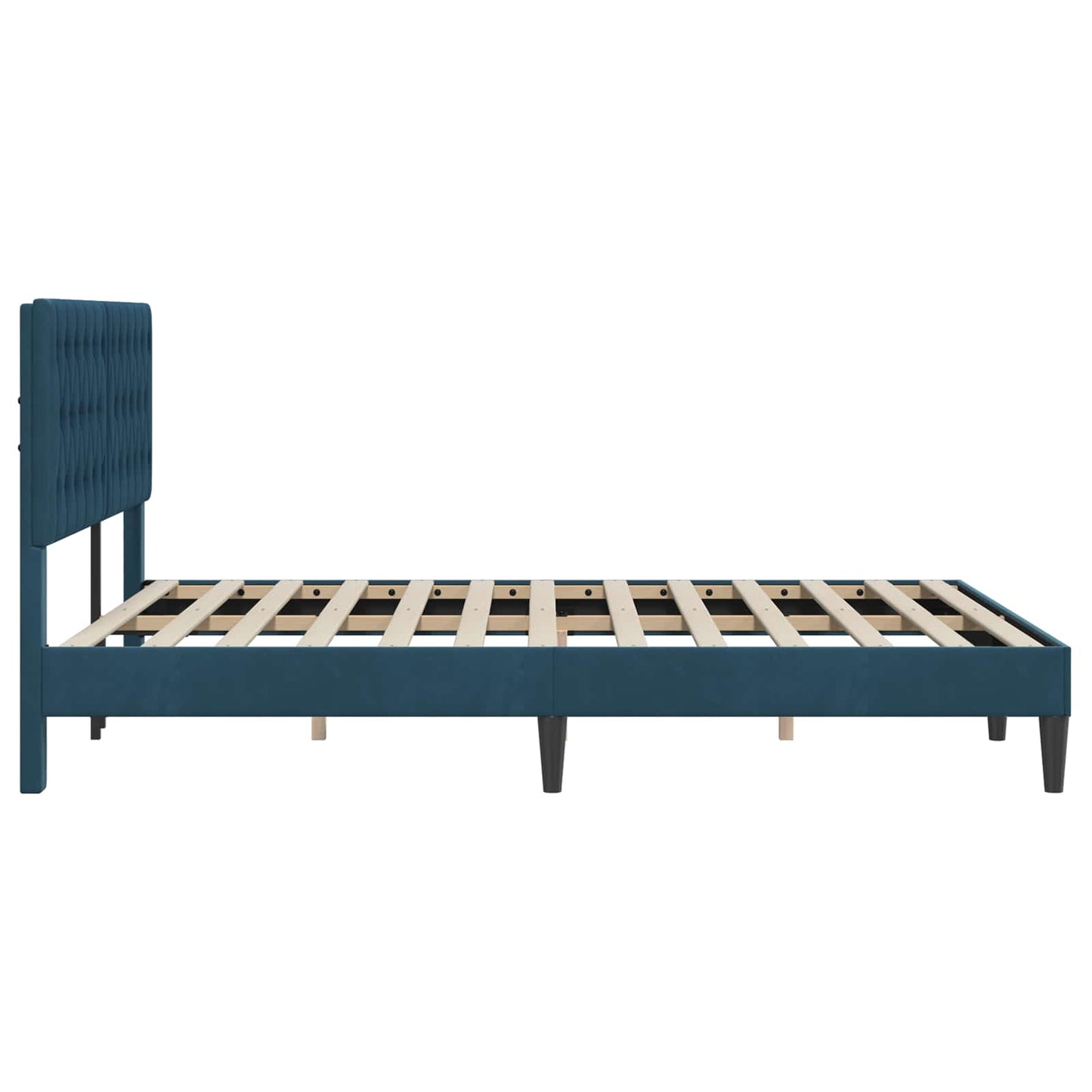 vidaXL Σκελετός Κρεβατιού με κεφαλάρι Μπλε 140 x 200 cm Βελούδο