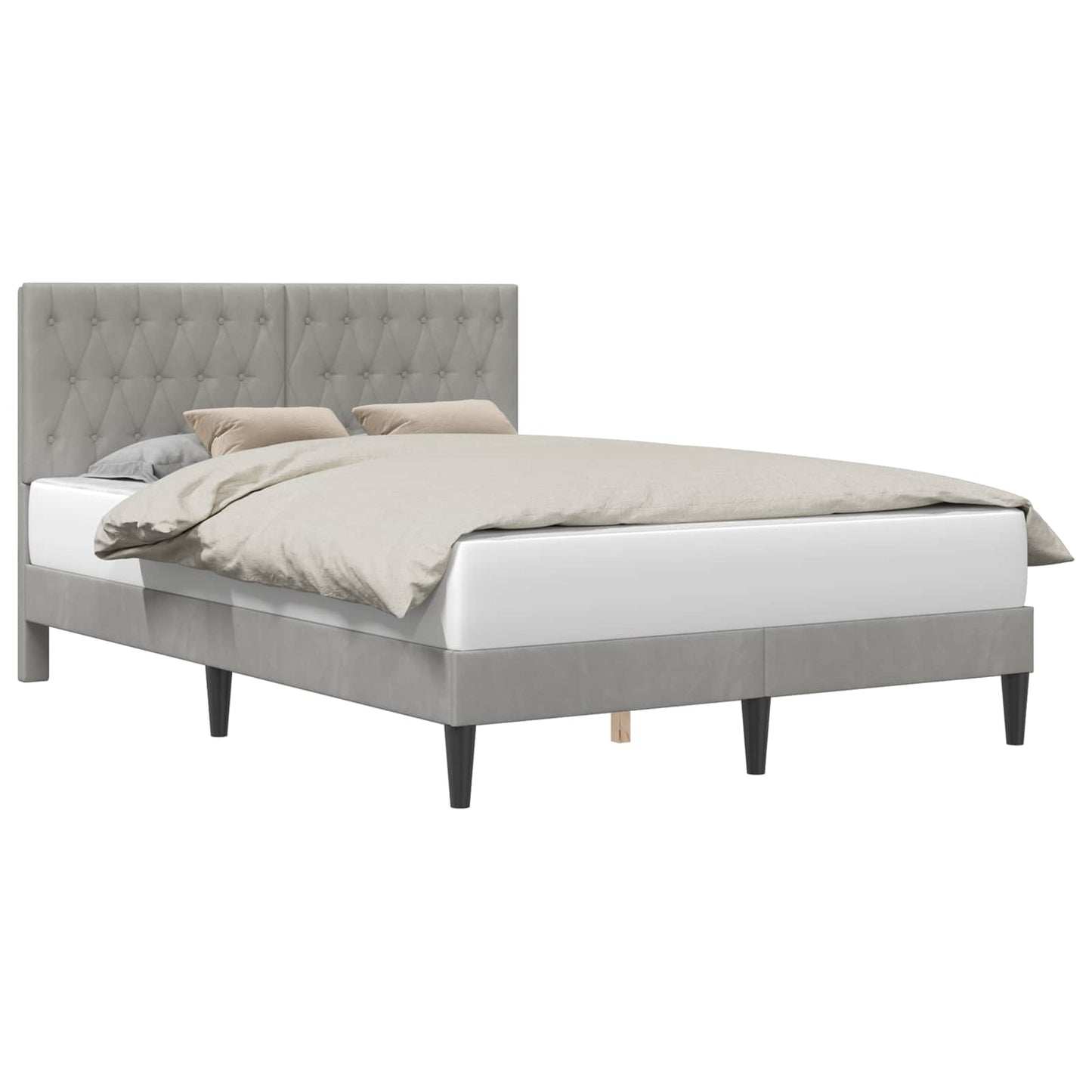 vidaXL Σκελετός Κρεβατιού Ανοιχτό γκρι 160 x 200 cm Βελούδο