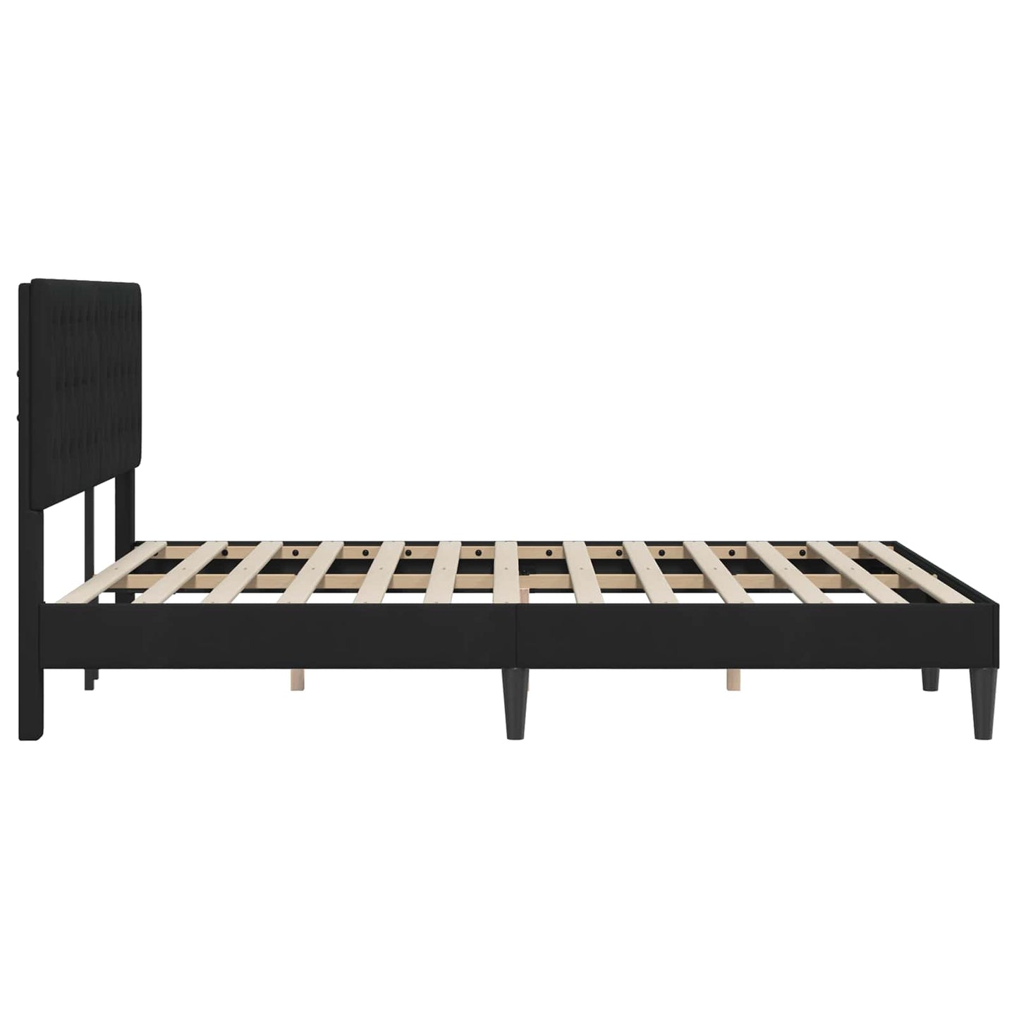 vidaXL Σκελετός Κρεβατιού με κεφαλάρι Μαύρο 160 x 200 cm Βελούδο