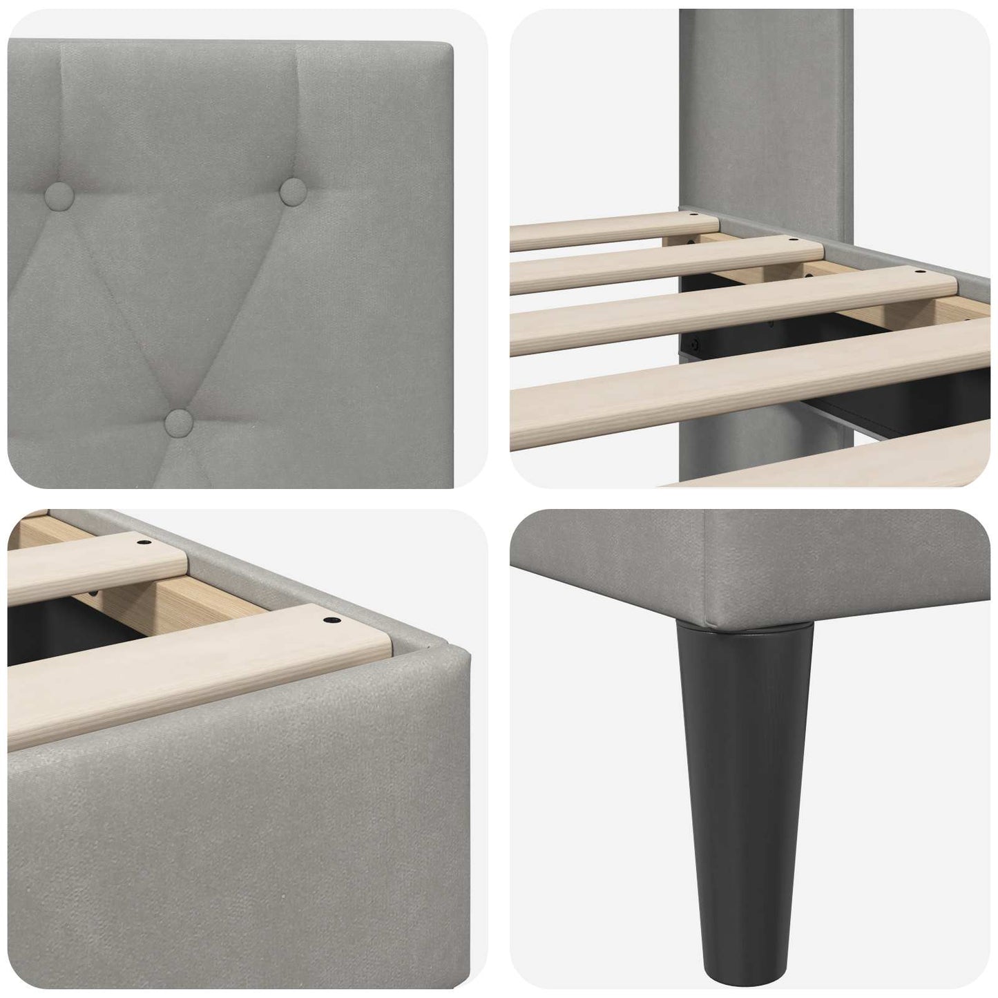 vidaXL Σκελετός Κρεβατιού Ανοιχτό γκρι 180 x 200 cm Βελούδο