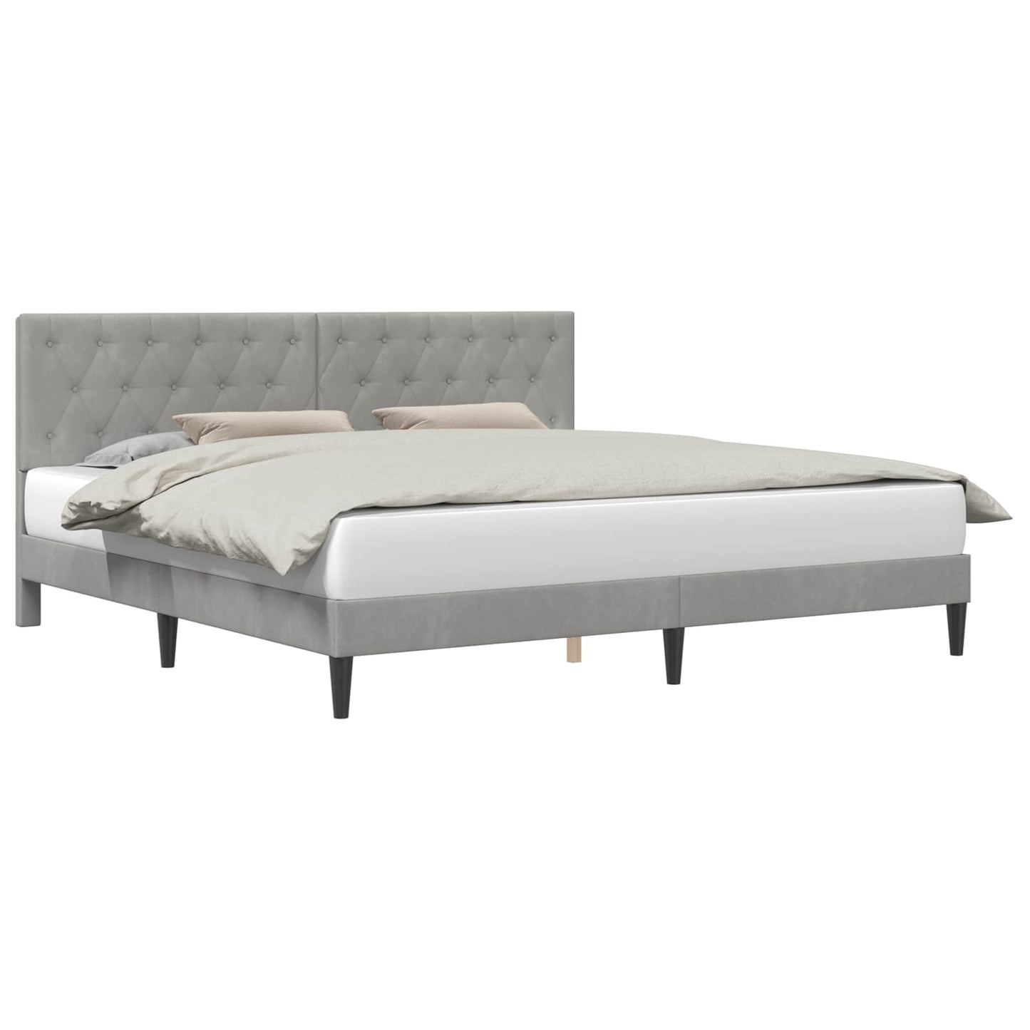 vidaXL Σκελετός Κρεβατιού Ανοιχτό γκρι 180 x 200 cm Βελούδο