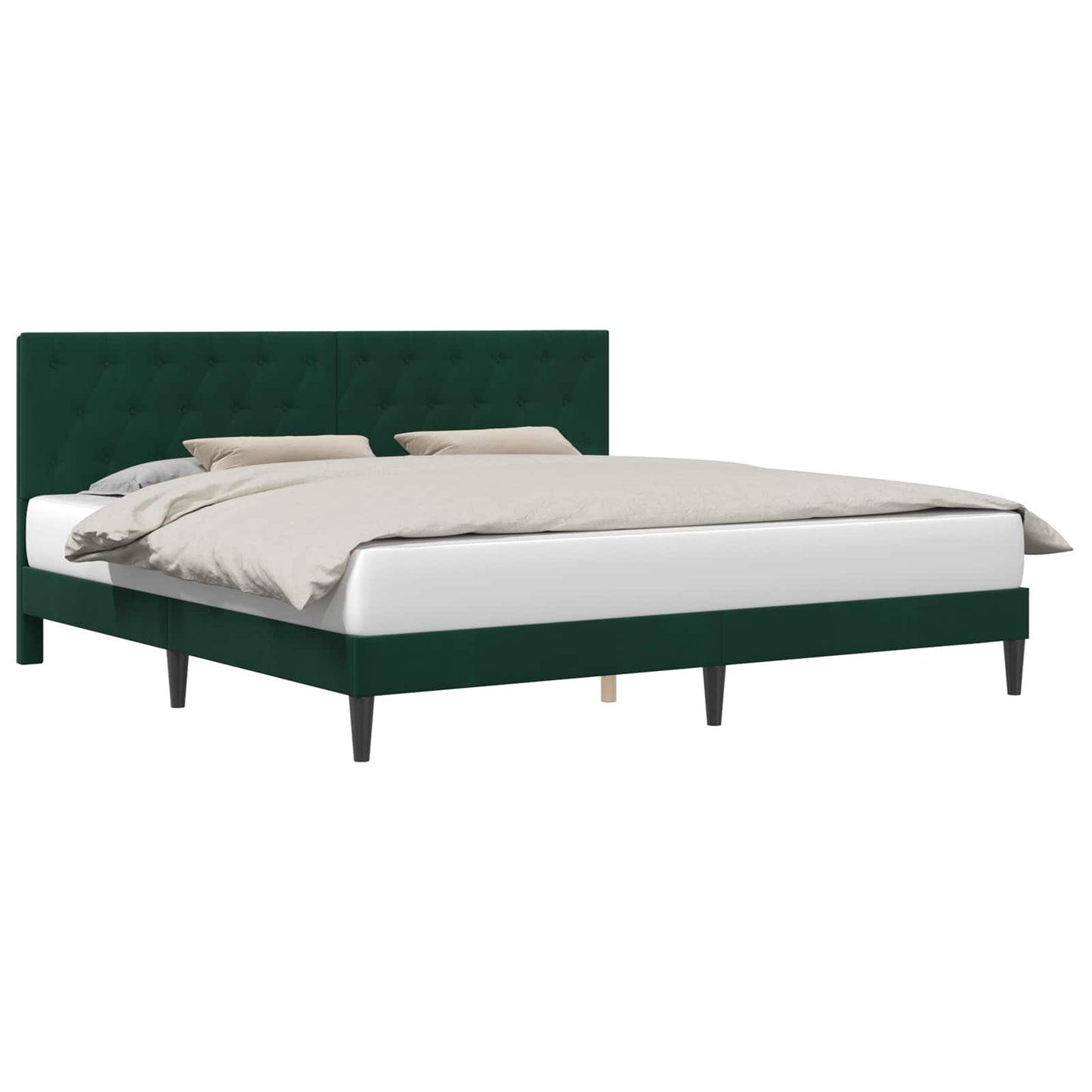 vidaXL Σκελετός Κρεβατιού Σκούρο Πράσινο 180 x 200 cm Βελούδο