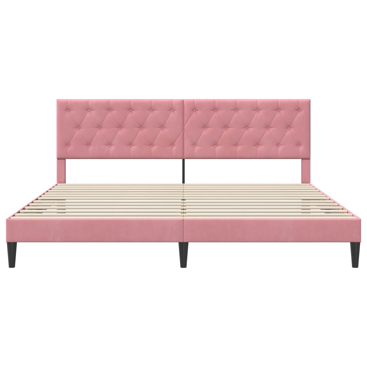 vidaXL Σκελετός Κρεβατιού με κεφαλάρι Ροζ 180 x 200 cm Βελούδο
