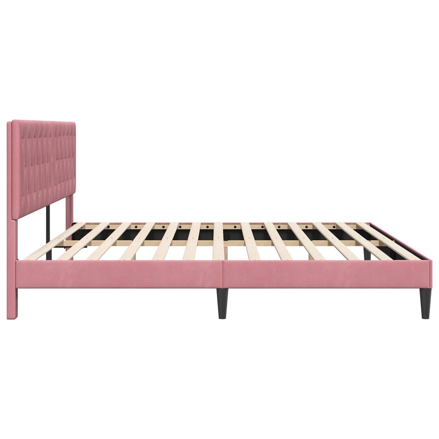 vidaXL Σκελετός Κρεβατιού με κεφαλάρι Ροζ 180 x 200 cm Βελούδο
