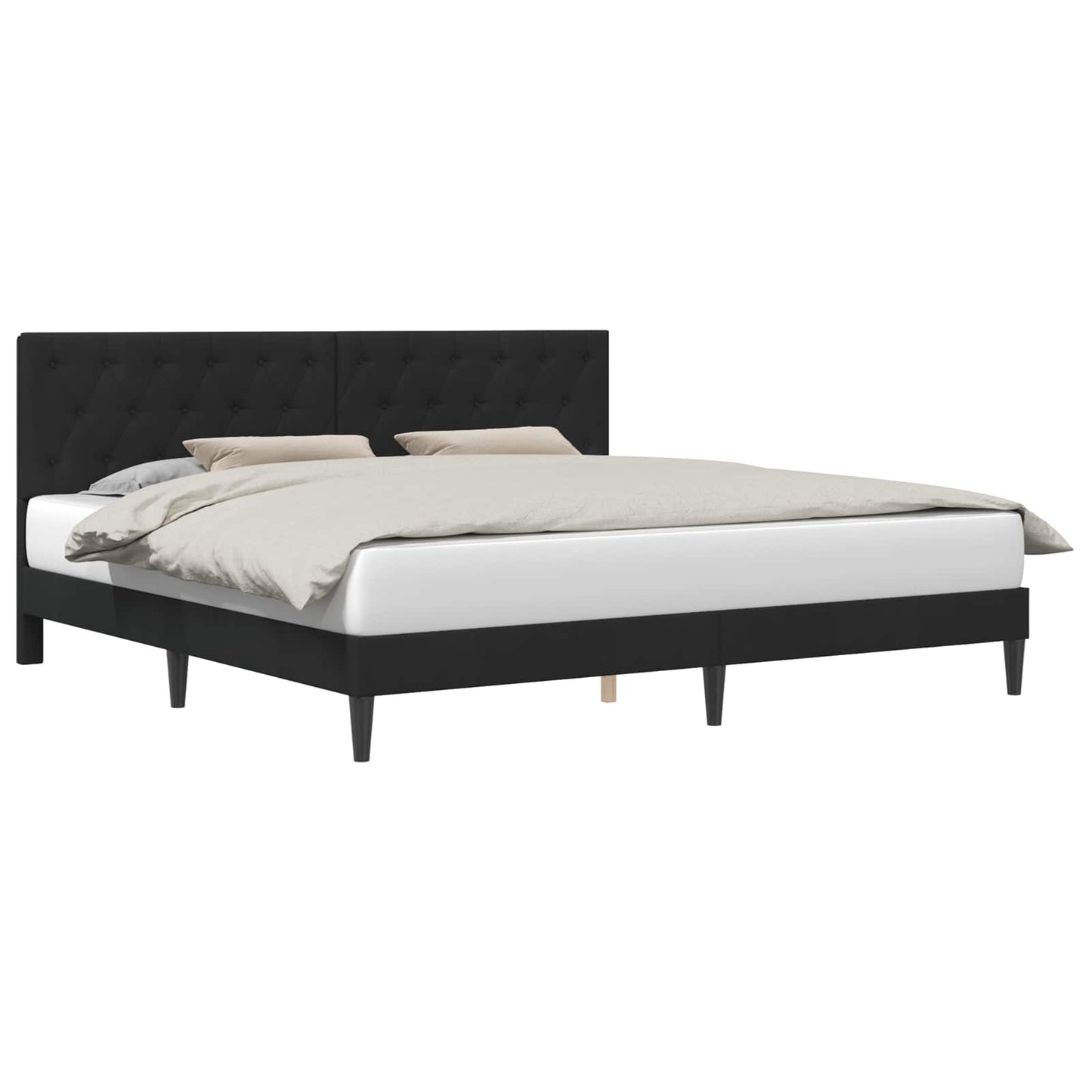 vidaXL Σκελετός Κρεβατιού με κεφαλάρι Μαύρο 180 x 200 cm Βελούδο