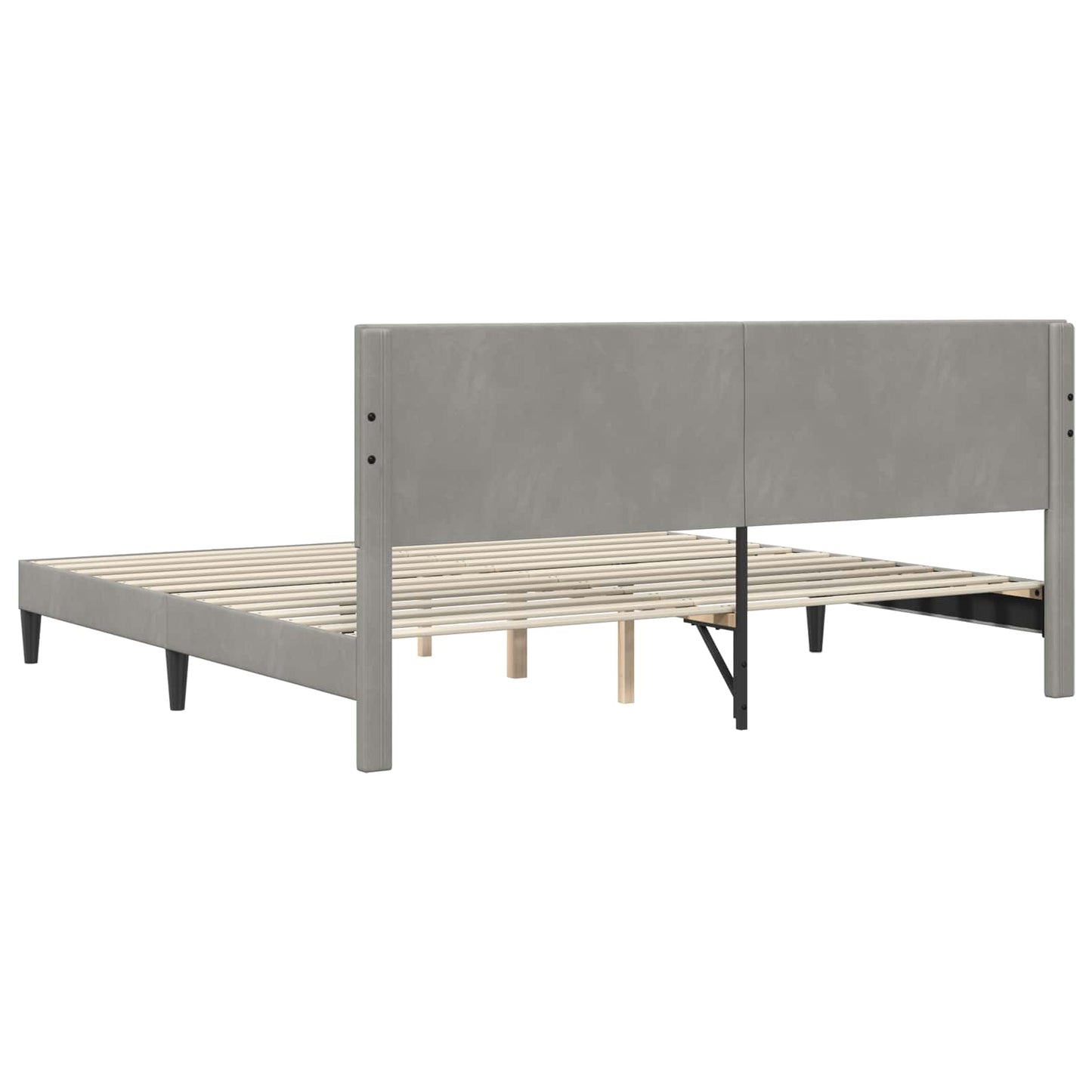 vidaXL Σκελετός Κρεβατιού Ανοιχτό γκρι 200 x 200 cm Βελούδο