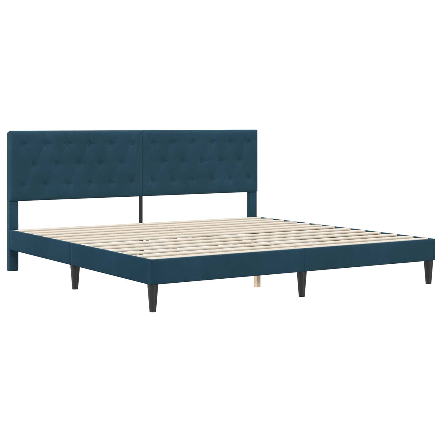 vidaXL Σκελετός Κρεβατιού με κεφαλάρι Μπλε 200 x 200 cm Βελούδο