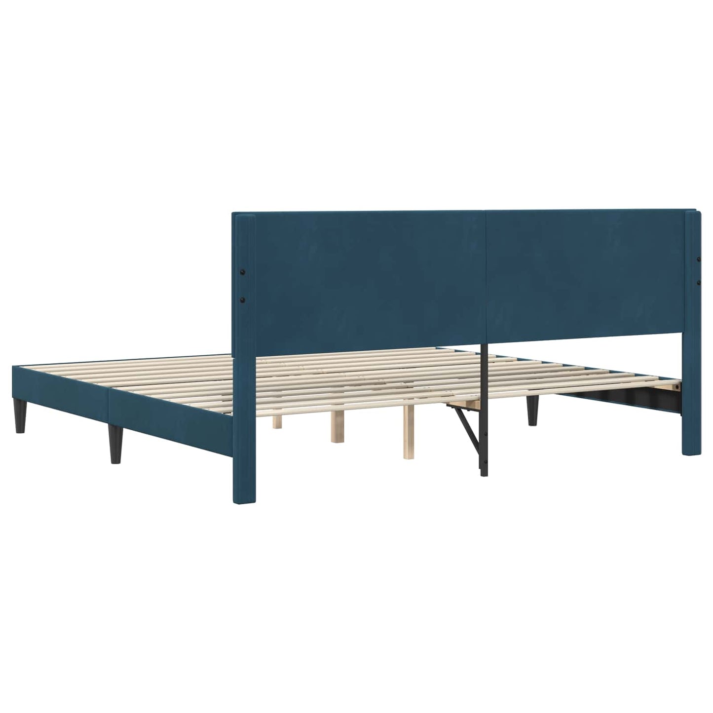 vidaXL Σκελετός Κρεβατιού με κεφαλάρι Μπλε 200 x 200 cm Βελούδο