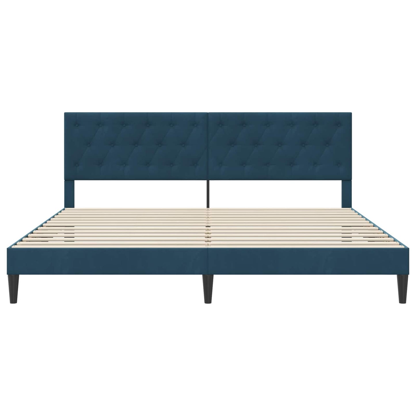 vidaXL Σκελετός Κρεβατιού με κεφαλάρι Μπλε 200 x 200 cm Βελούδο