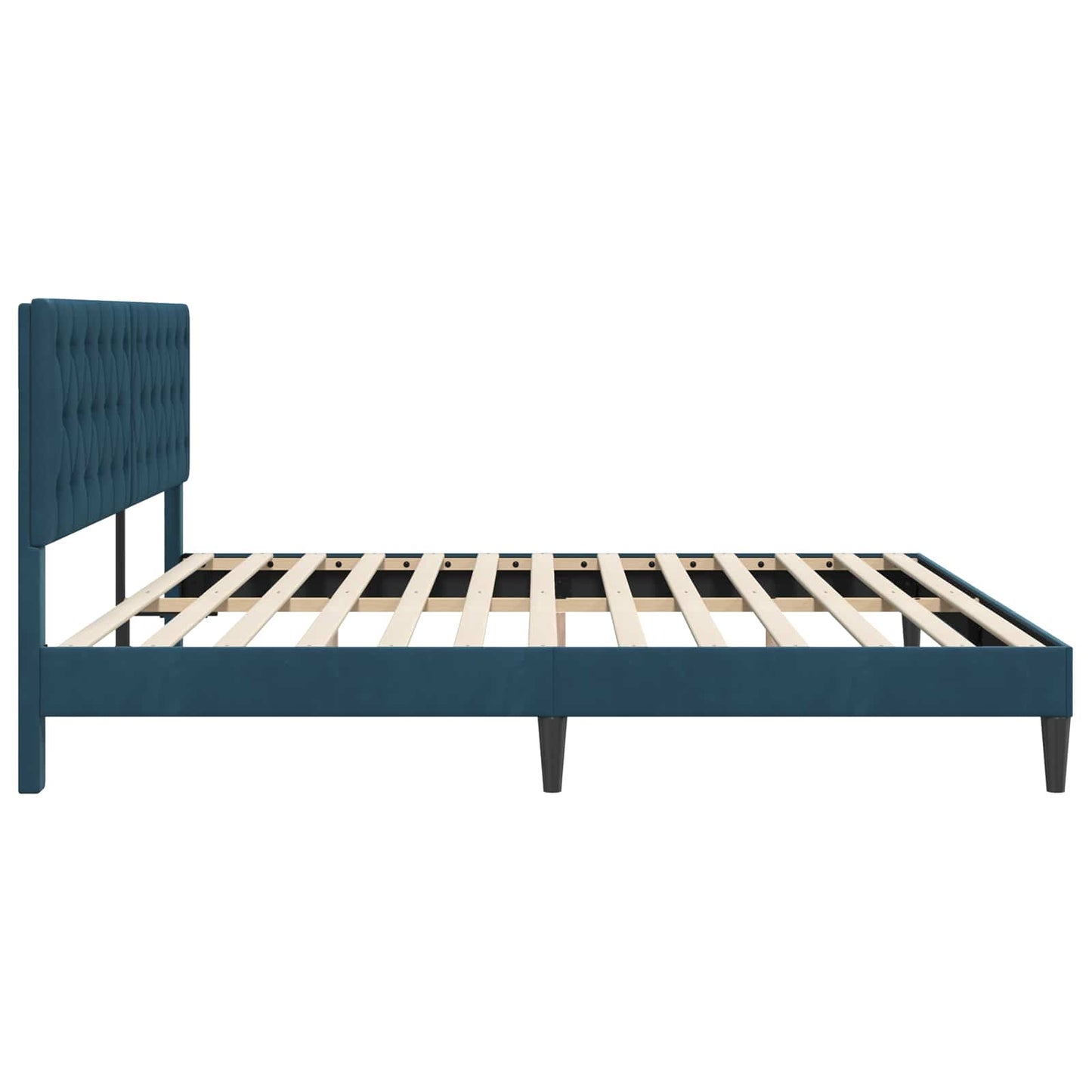 vidaXL Σκελετός Κρεβατιού με κεφαλάρι Μπλε 200 x 200 cm Βελούδο