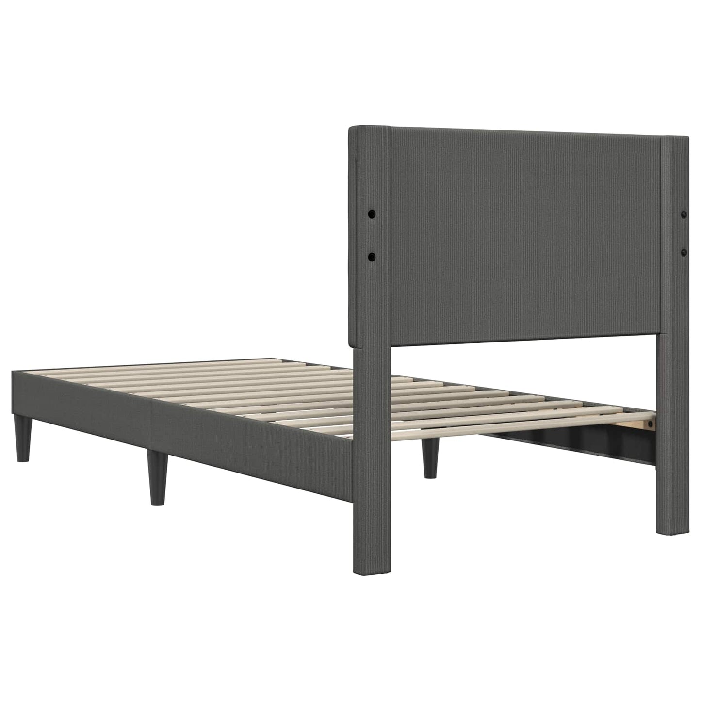 vidaXL Σκελετός Κρεβατιού Σκούρο Γκρι 90 x 200 cm Υφασμάτινο Κορντουρά
