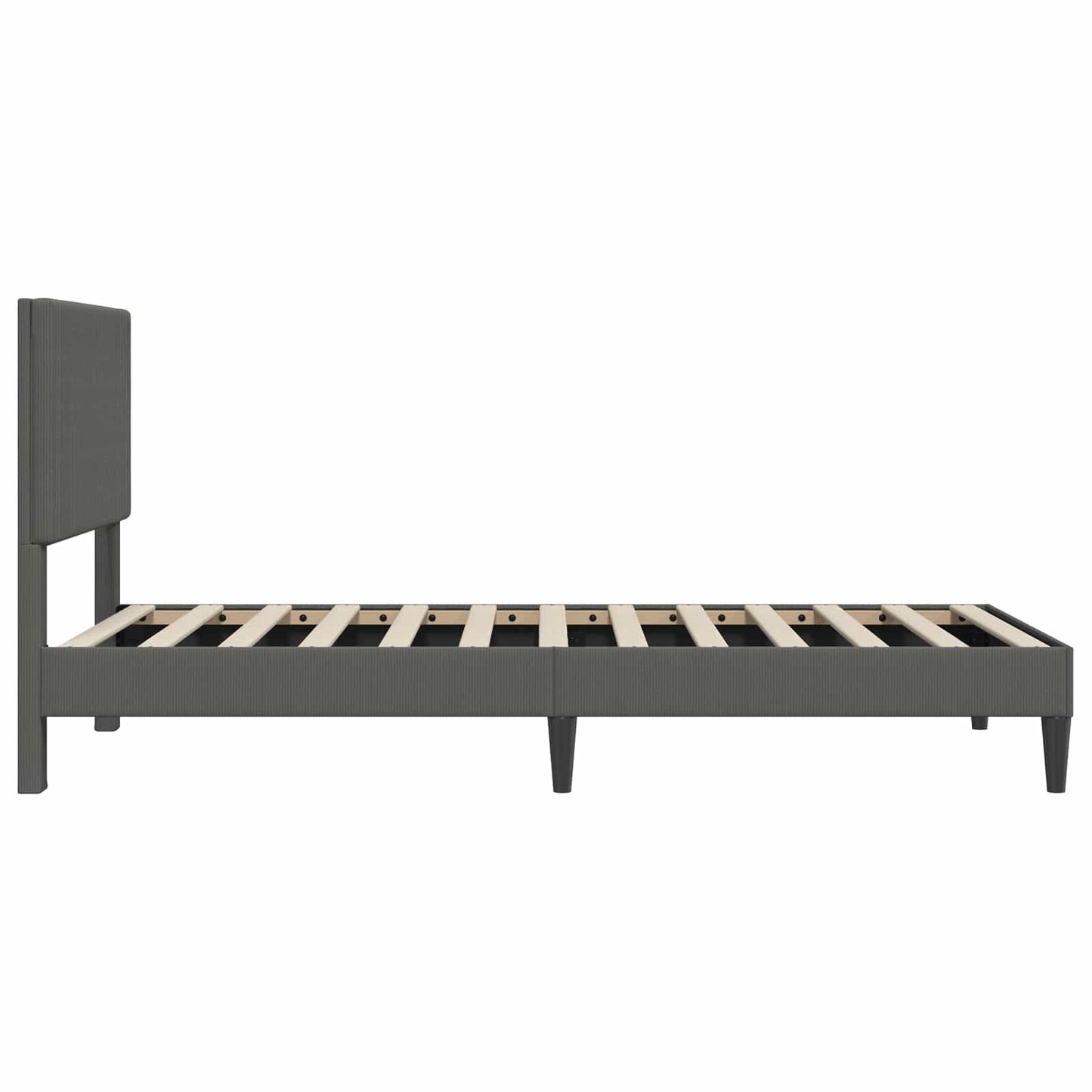 vidaXL Σκελετός Κρεβατιού Σκούρο Γκρι 90 x 200 cm Υφασμάτινο Κορντουρά