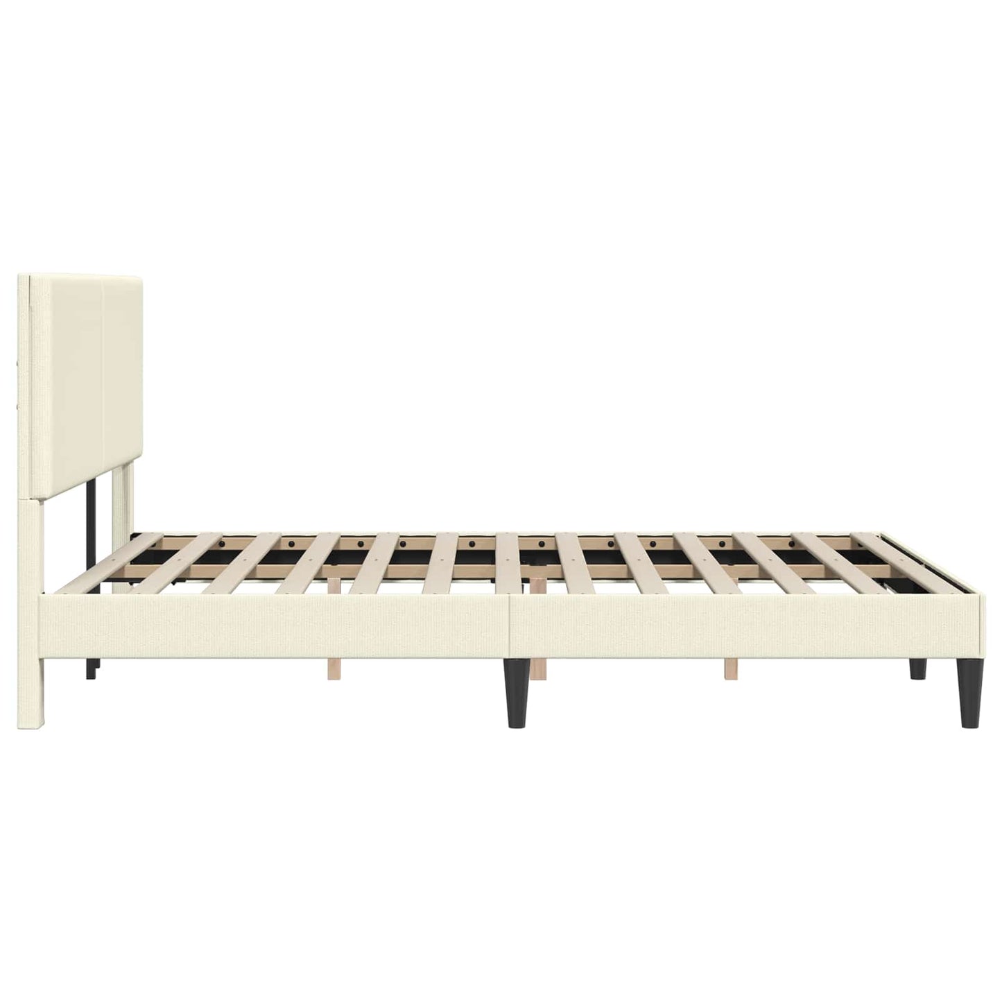 vidaXL Σκελετός Κρεβατιού Κρεμ 120 x 200 cm Υφασμάτινο Κορντουρά