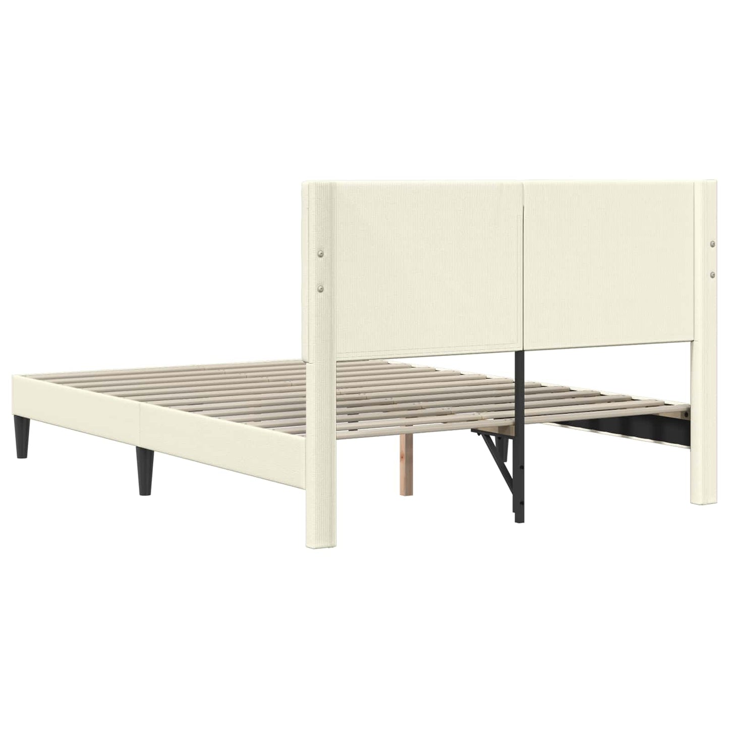vidaXL Σκελετός Κρεβατιού Κρεμ 140 x 200 cm Υφασμάτινο Κορντουρά