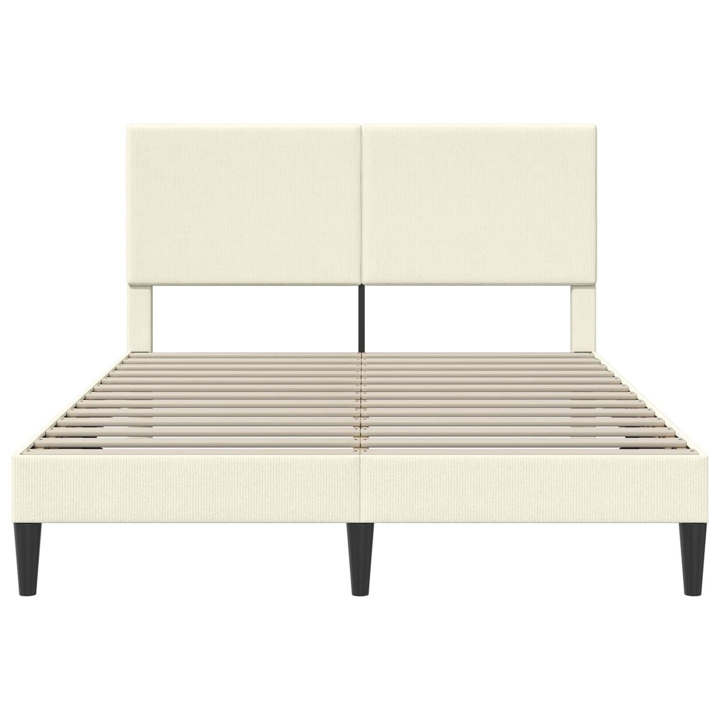 vidaXL Σκελετός Κρεβατιού Κρεμ 140 x 200 cm Υφασμάτινο Κορντουρά