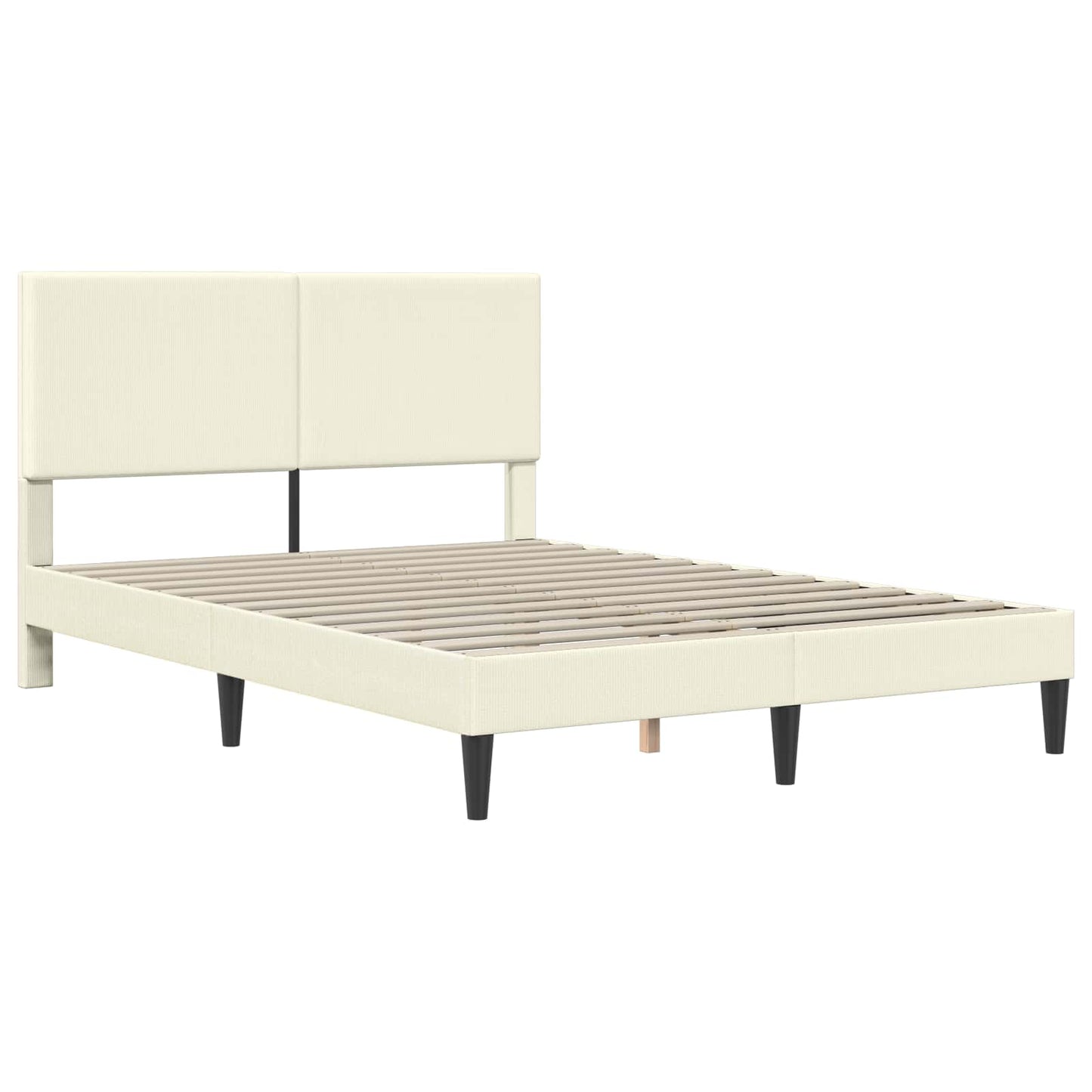 vidaXL Σκελετός Κρεβατιού Κρεμ 160 x 200 cm Υφασμάτινο Κορντουρά