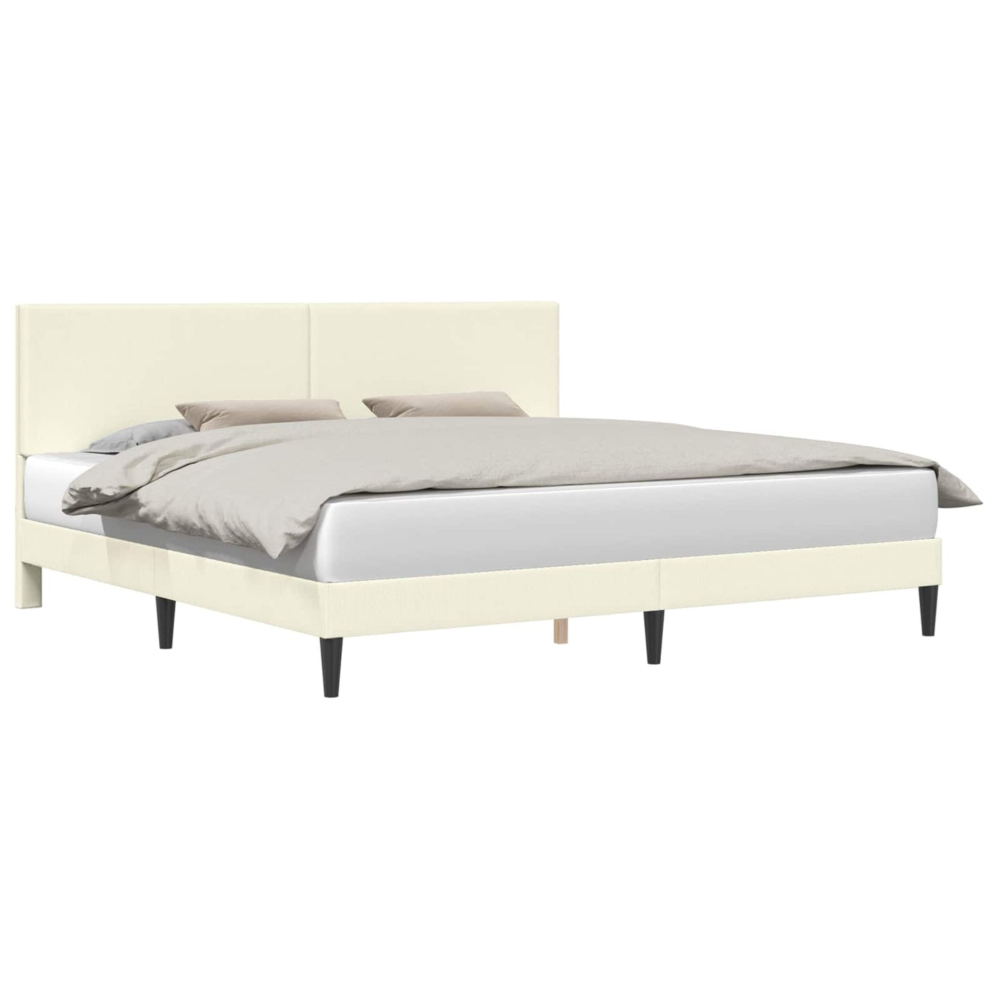 vidaXL Σκελετός Κρεβατιού Κρεμ 180 x 200 cm Υφασμάτινο Κορντουρά