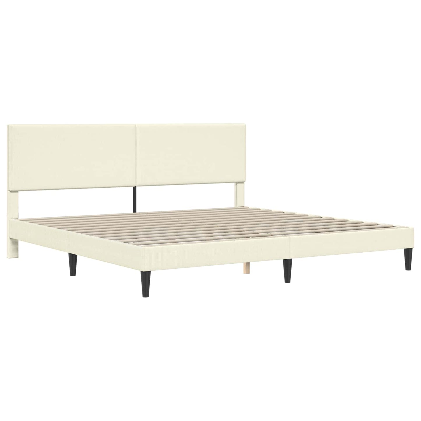 vidaXL Σκελετός Κρεβατιού Κρεμ 180 x 200 cm Υφασμάτινο Κορντουρά