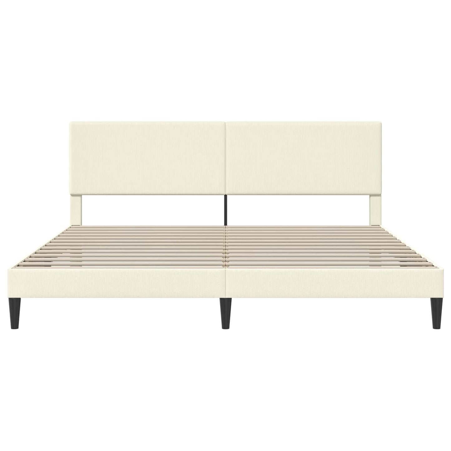 vidaXL Σκελετός Κρεβατιού Κρεμ 200 x 200 cm Υφασμάτινο Κορντουρά
