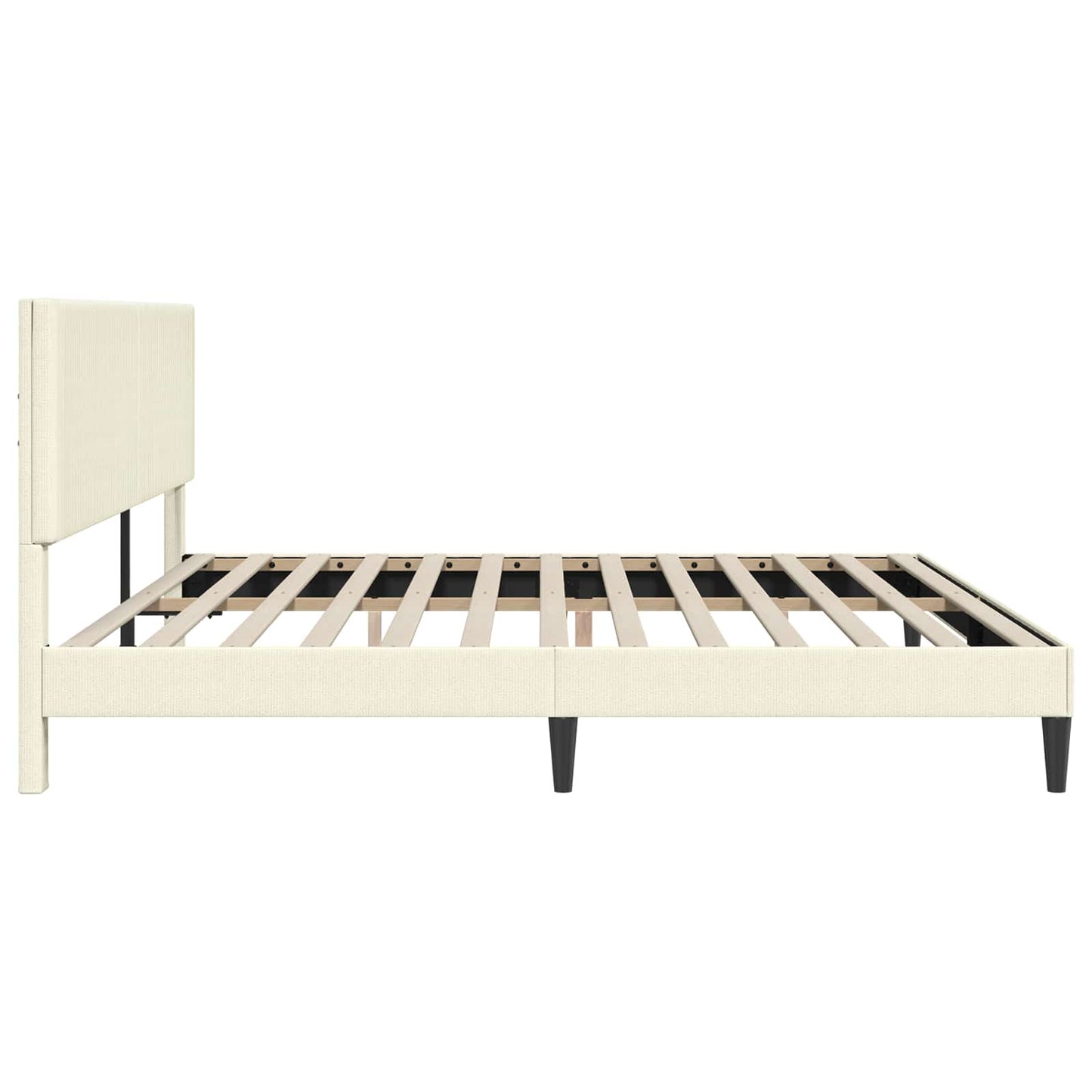 vidaXL Σκελετός Κρεβατιού Κρεμ 200 x 200 cm Υφασμάτινο Κορντουρά