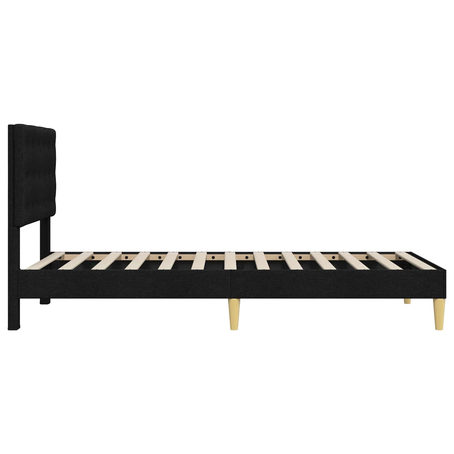vidaXL Σκελετός Κρεβατιού με κεφαλάρι Μαύρο 80 x 200 cm Ύφασμα