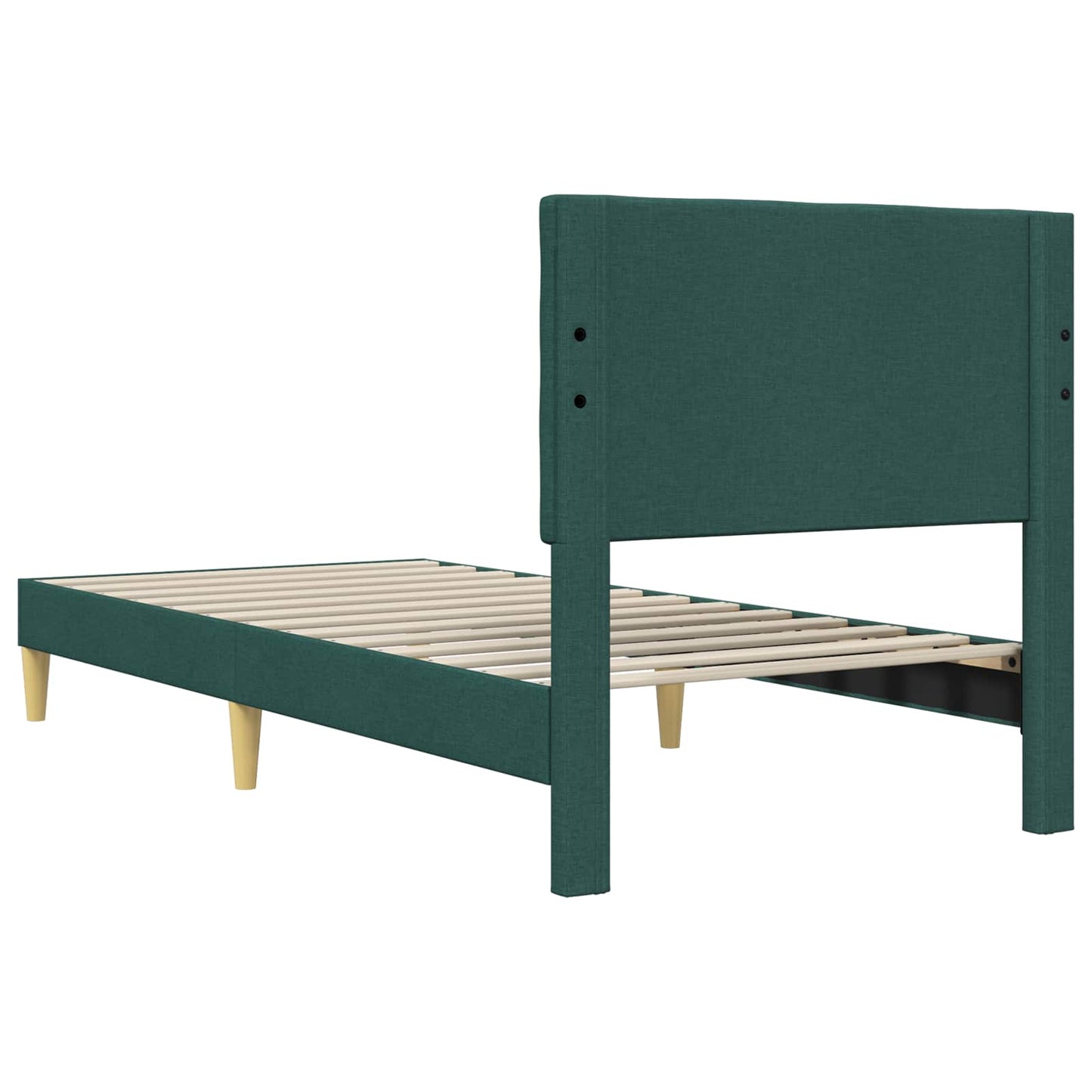 vidaXL Σκελετός Κρεβατιού Σκούρο Πράσινο 90 x 190 cm Ύφασμα