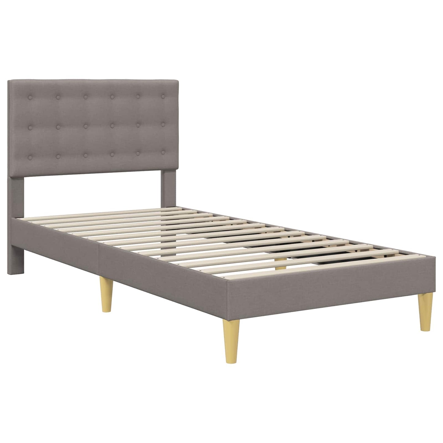 vidaXL Σκελετός Κρεβατιού με κεφαλάρι Taupe 90 x 190 cm Ύφασμα