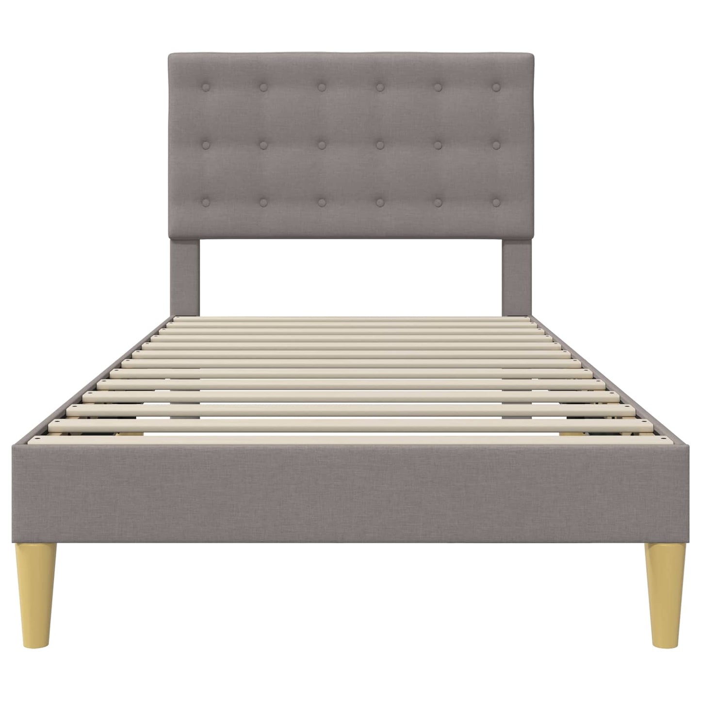vidaXL Σκελετός Κρεβατιού με κεφαλάρι Taupe 90 x 190 cm Ύφασμα