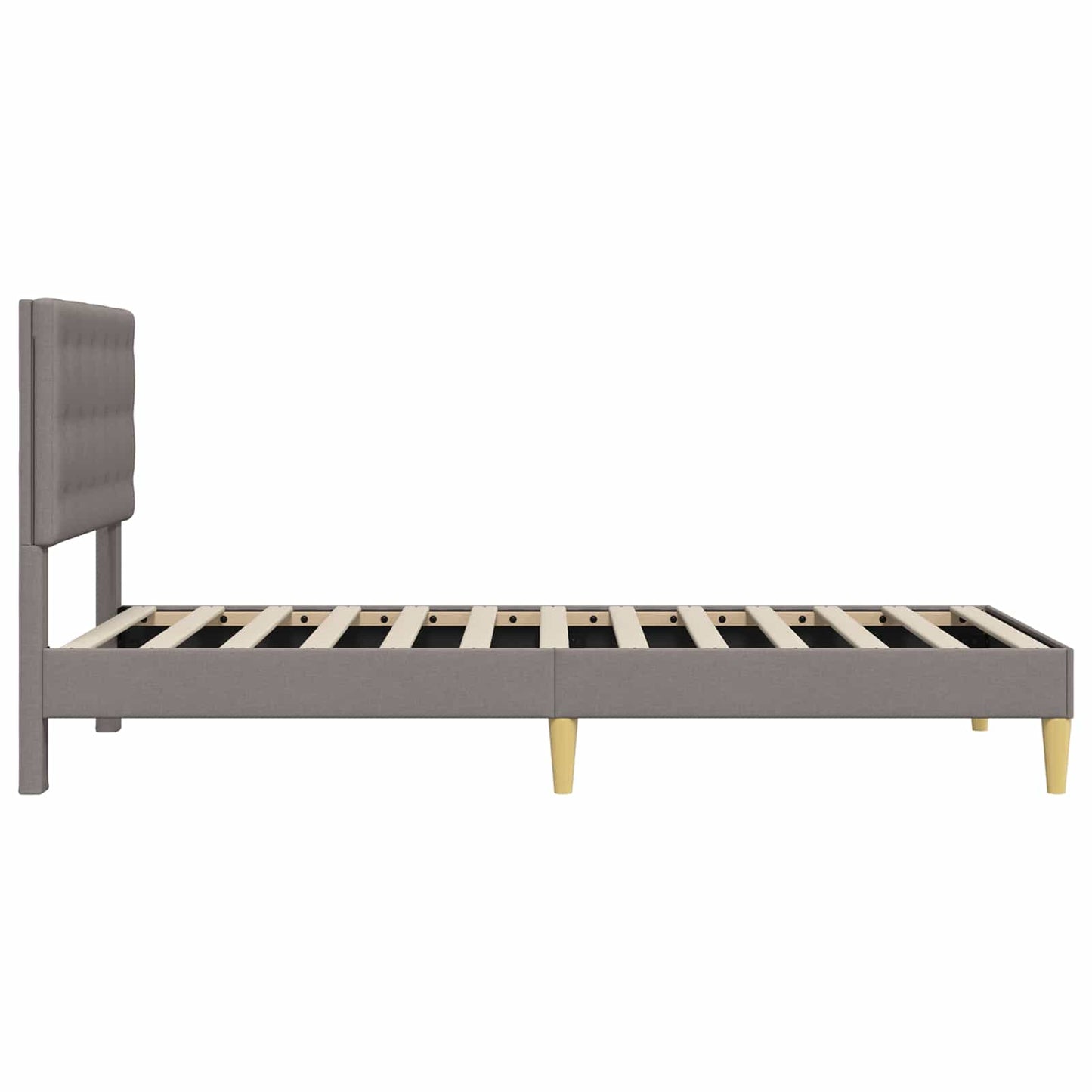 vidaXL Σκελετός Κρεβατιού με κεφαλάρι Taupe 90 x 190 cm Ύφασμα