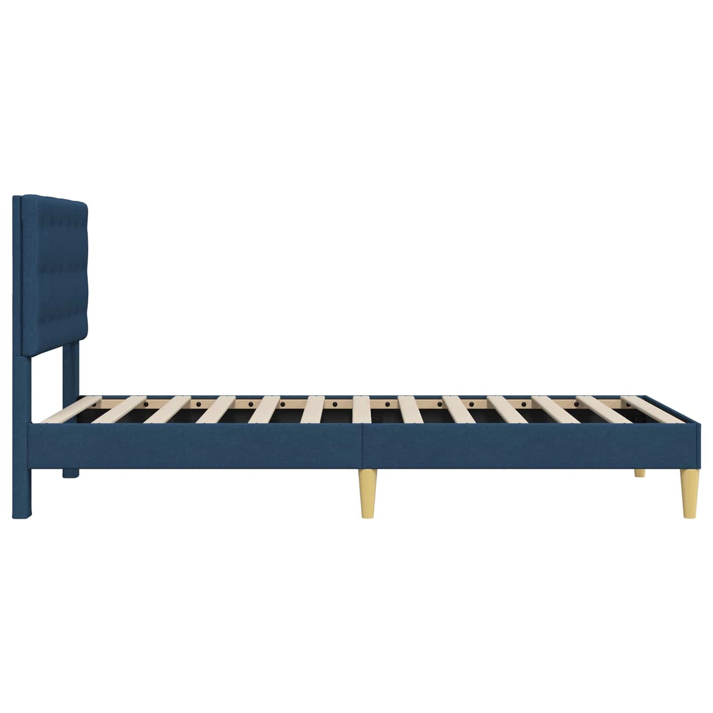 vidaXL Σκελετός Κρεβατιού με κεφαλάρι Μπλε 90 x 190 cm Ύφασμα