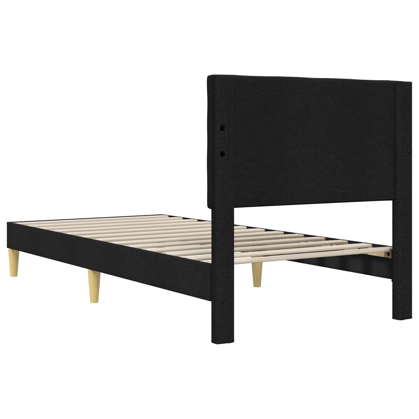 vidaXL Σκελετός Κρεβατιού με κεφαλάρι Μαύρο 100 x 200 cm Ύφασμα