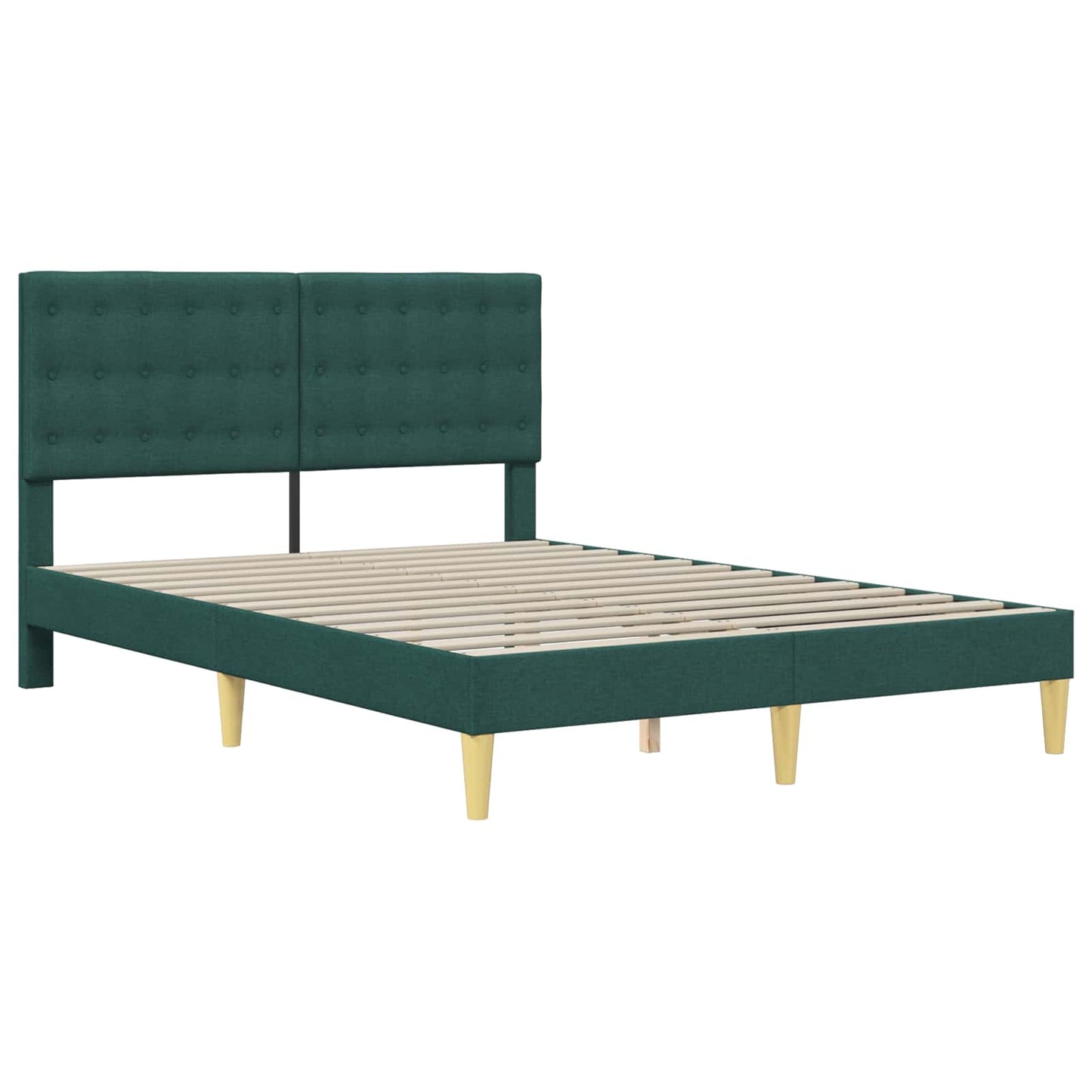 vidaXL Σκελετός Κρεβατιού Σκούρο Πράσινο 120 x 190 cm Ύφασμα