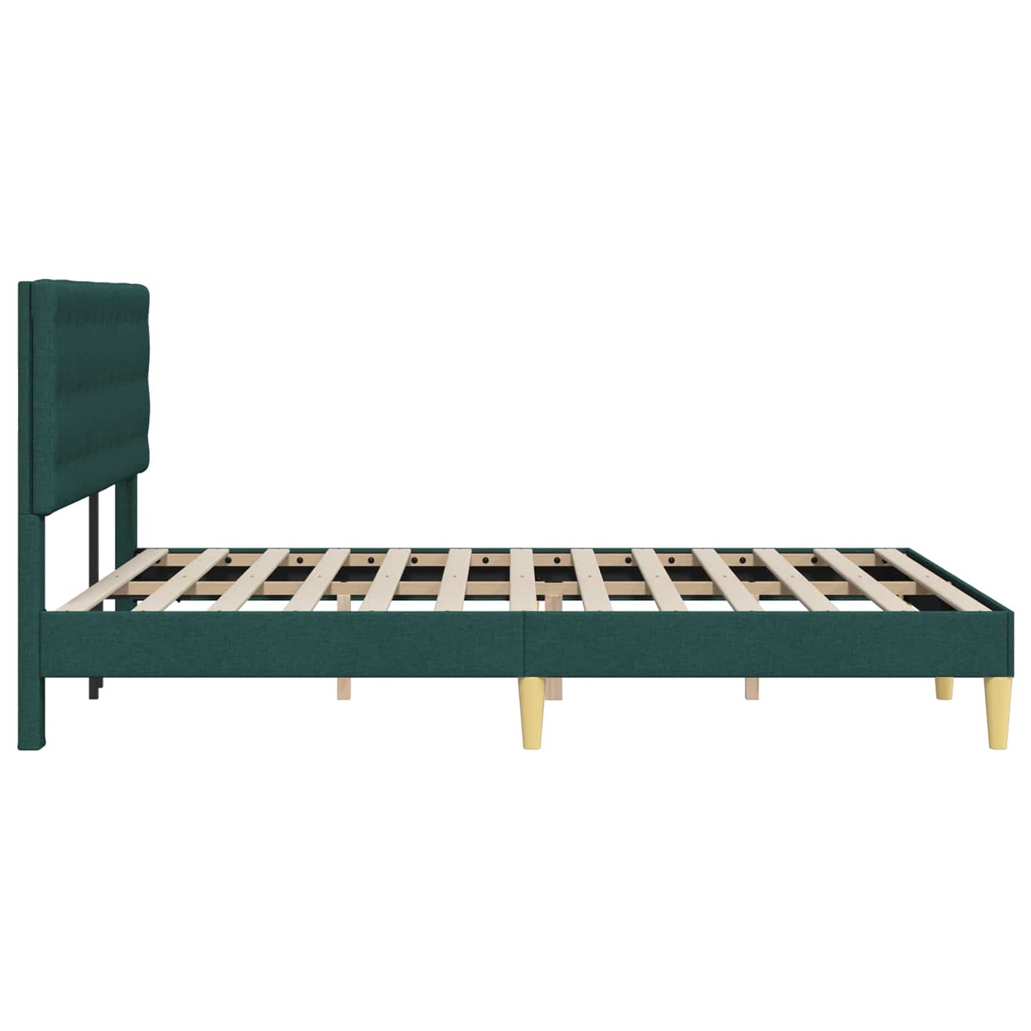 vidaXL Σκελετός Κρεβατιού Σκούρο Πράσινο 120 x 190 cm Ύφασμα