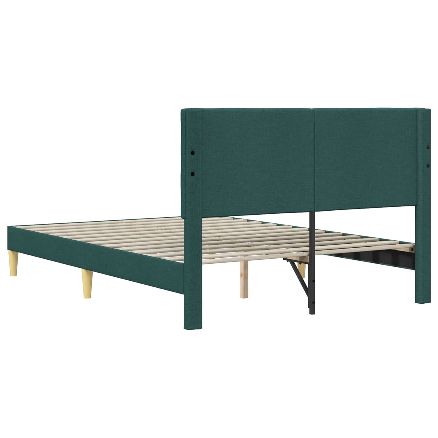 vidaXL Σκελετός Κρεβατιού Σκούρο Πράσινο 120 x 200 cm Ύφασμα