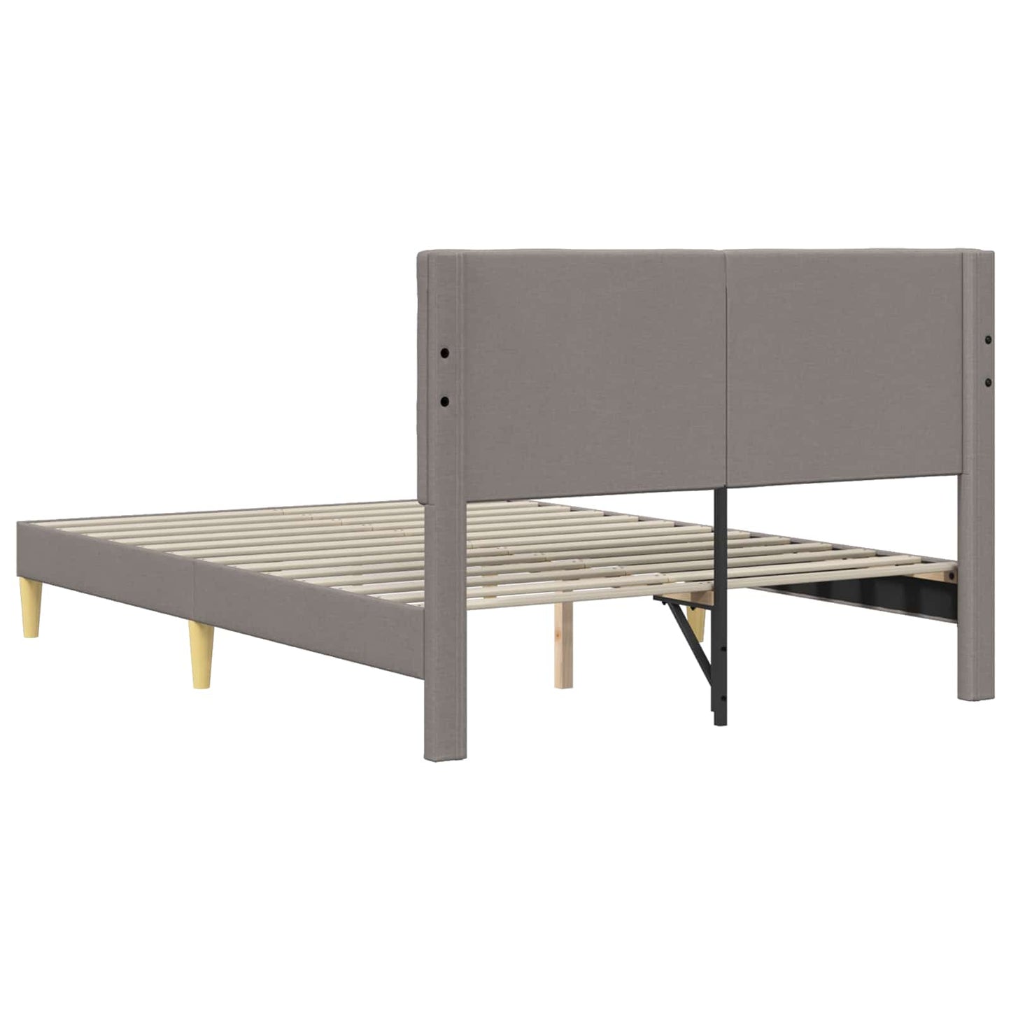 vidaXL Σκελετός Κρεβατιού με κεφαλάρι Taupe 140 x 190 cm Ύφασμα